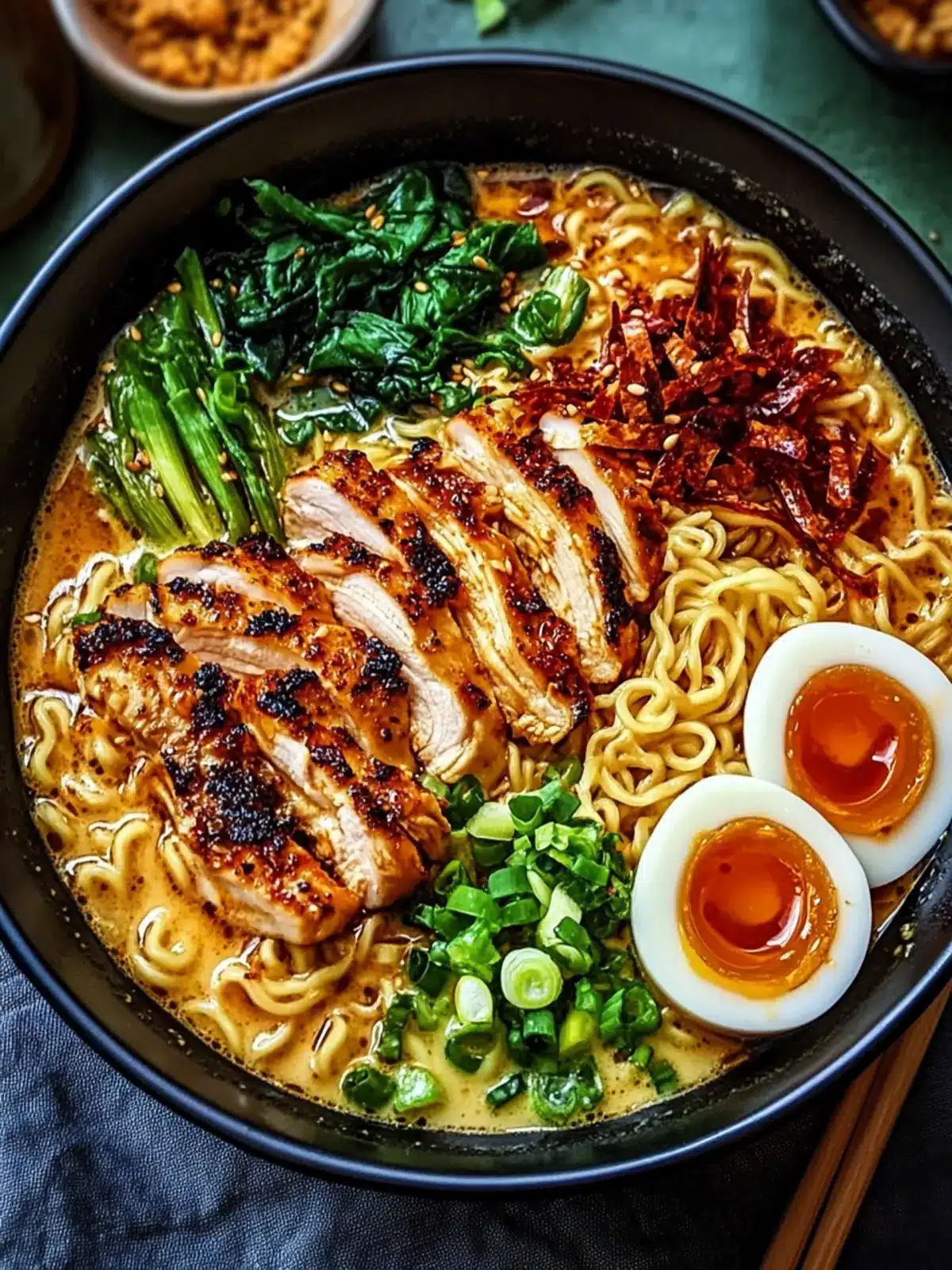 Fiery Chicken Ramen with Creamy Garlic Sauce: Your Cozy Comfort Fix 4 Fiery Chicken Ramen with Creamy Garlic Sauce