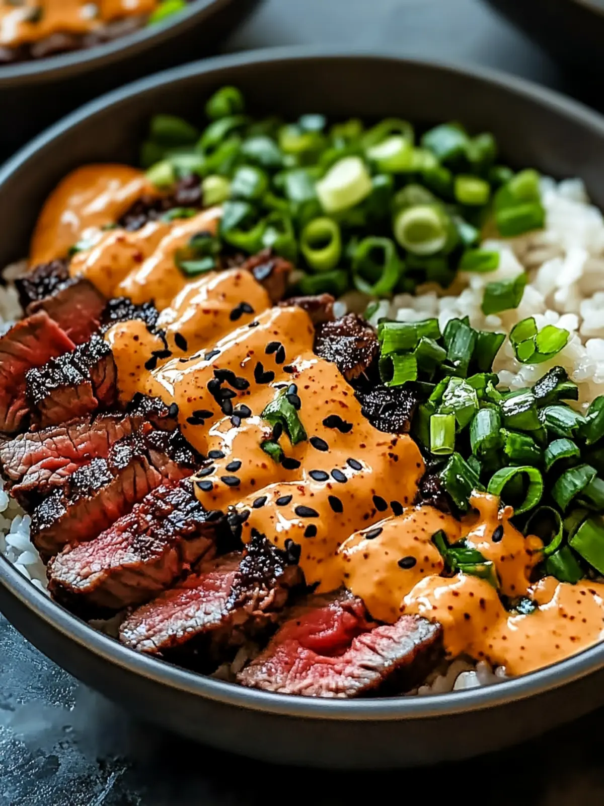 Indulgent Korean BBQ Steak Bowls with Spicy Cream Sauce Delight 2 Indulgent Korean BBQ Steak Bowls with Spicy Cream Sauce Bliss