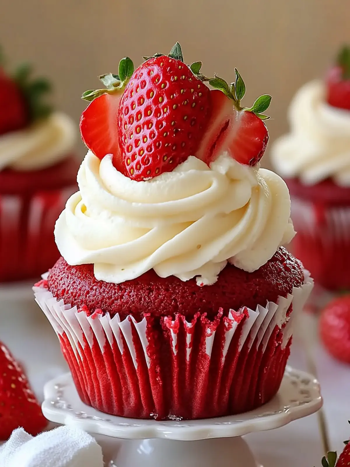 Strawberry Cheesecake Red Velvet Cupcakes You Can't Resist 3 Strawberry Cheesecake Red Velvet Cupcakes