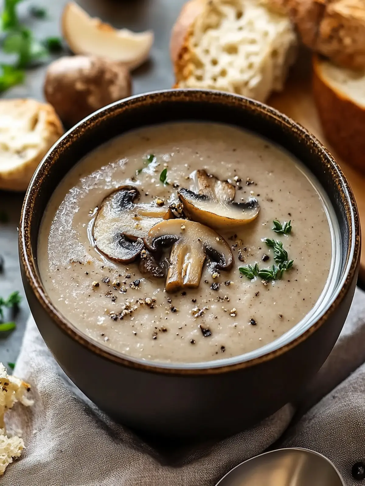 Creamy Mushroom Bisque Recipe: Comfort in Every Silky Spoonful 4 Creamy Mushroom Bisque Recipe