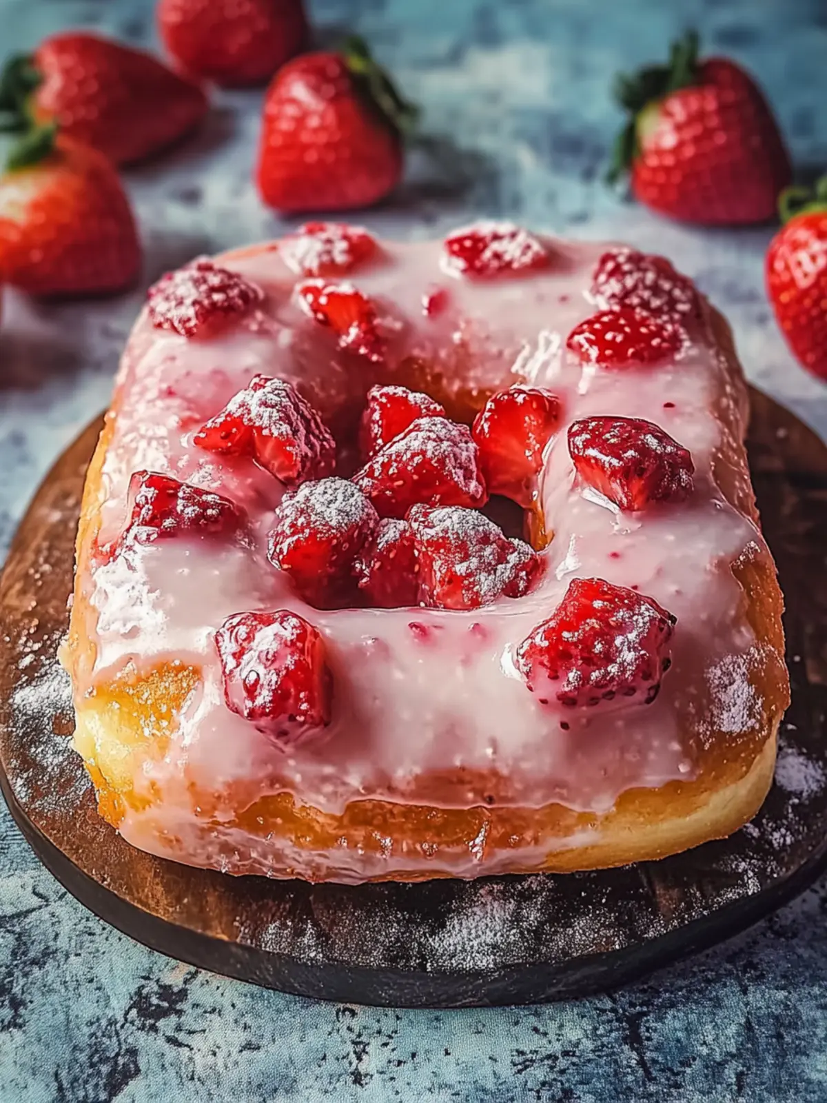 Glazed Strawberry Jam Donut Focaccia: A Sweet Bread Adventure 2 Glazed Strawberry Jam Donut