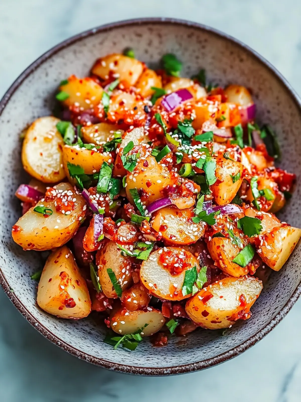 Crispy Gochujang Potato Salad That Will Brighten Your Day 3 Crispy Gochujang Potato Salad