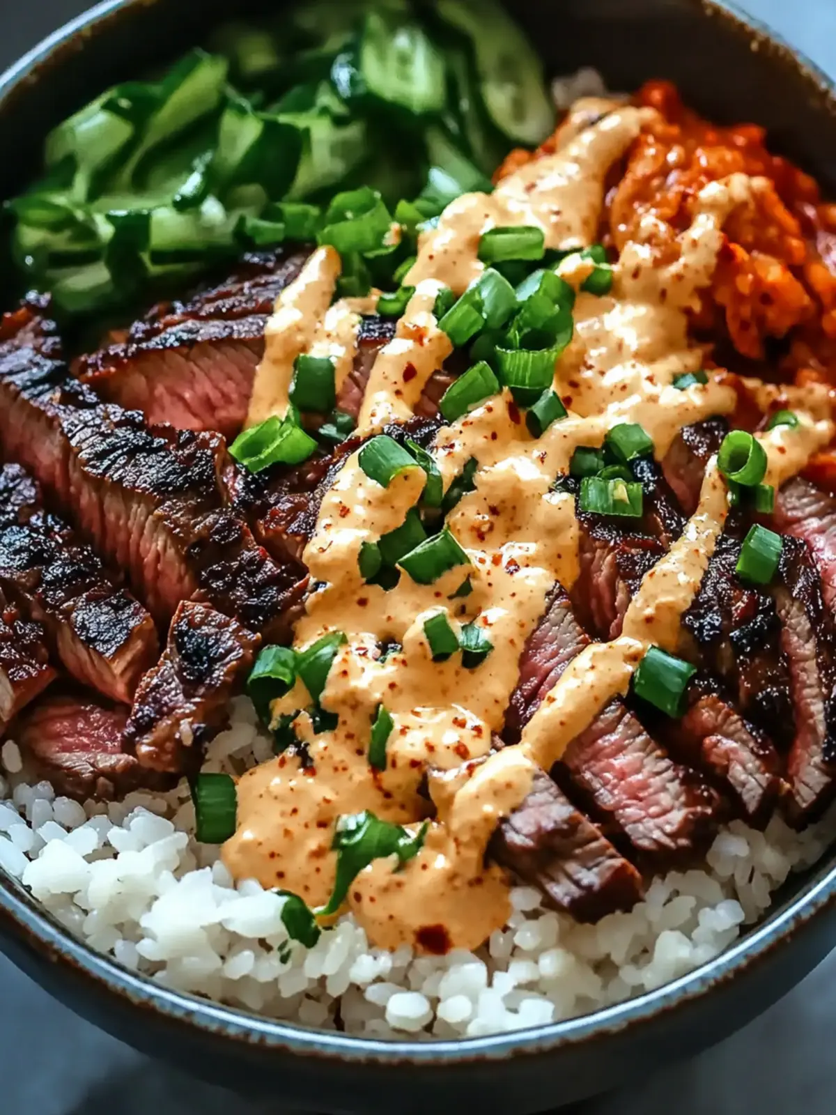Easy Korean BBQ Steak Rice Bowls with Spicy Cream Sauce Delight 2 Easy Korean BBQ Steak Rice Bowls with Spicy Cream Sauce