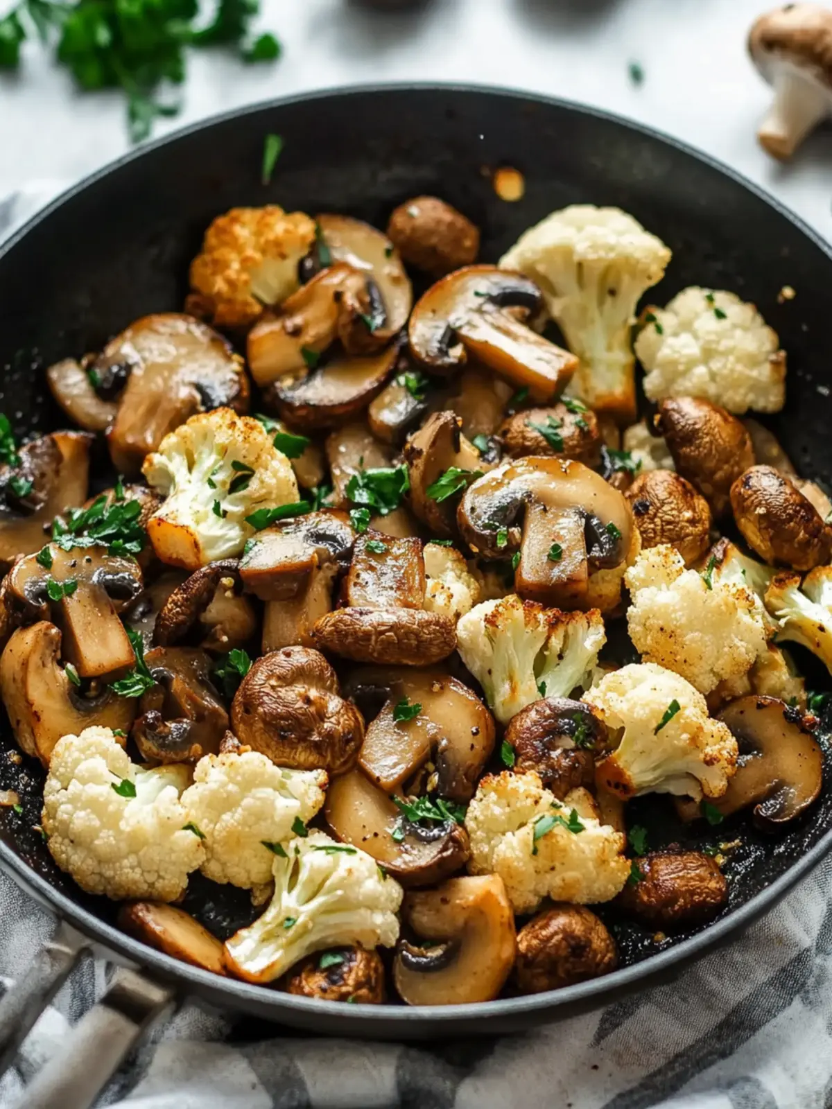 Garlic Mushrooms Cauliflower Skillet: Your Quick Low-Carb Fix 5 Garlic Mushrooms Cauliflower Skillet