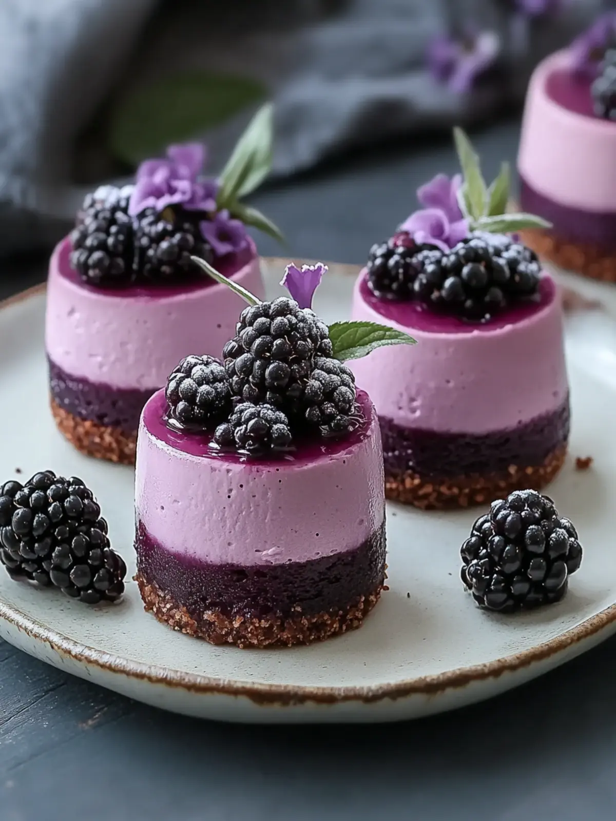 Mini Blackberry Mousse Cakes: Your New Favorite Elegant Treat 3 Mini Blackberry Mousse Cakes