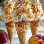 Peach Cobbler Cheesecake Cones – Your Ultimate Summer Treat 12 Peach Cobbler Cheesecake Cones