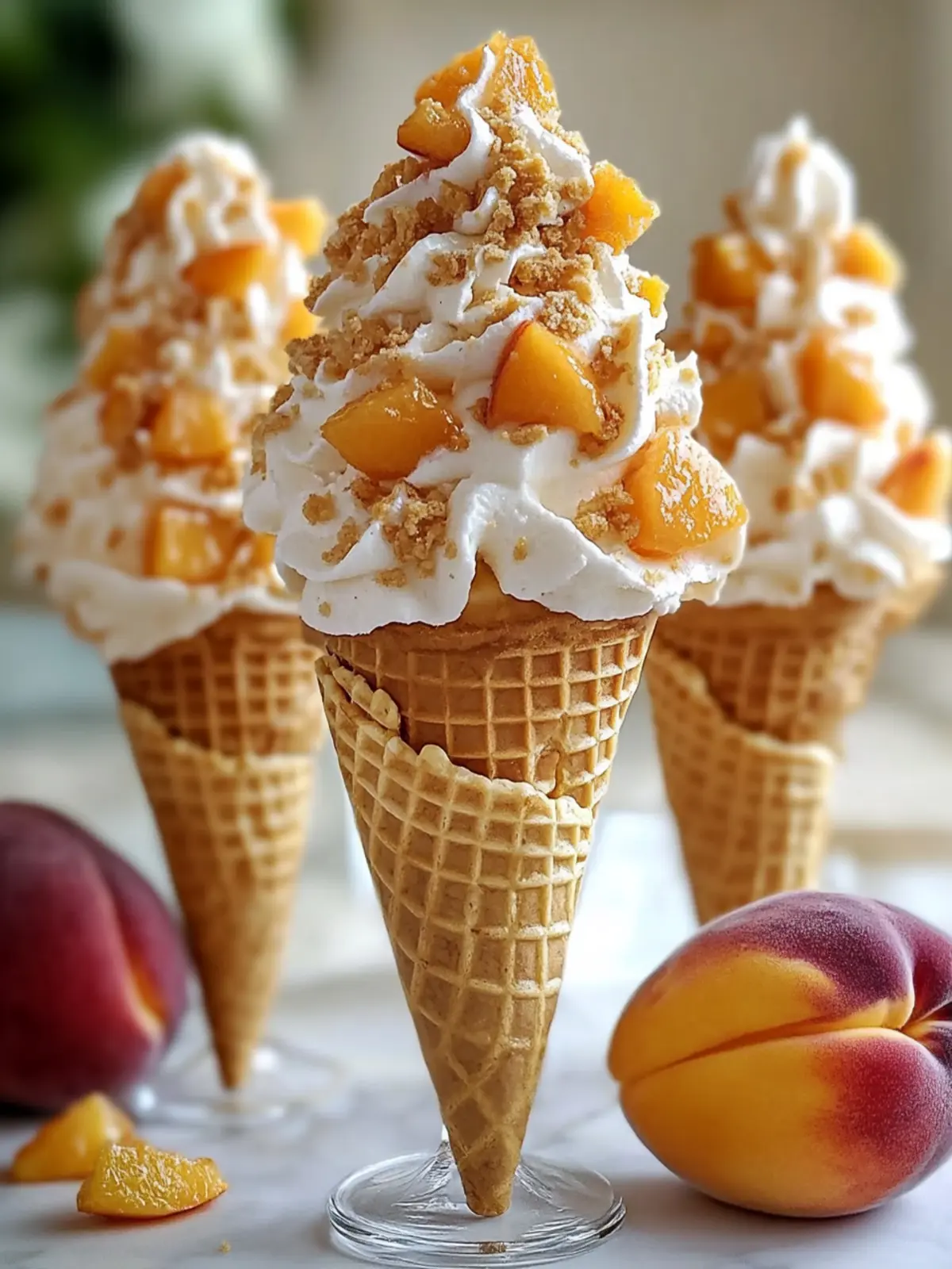 Peach Cobbler Cheesecake Cones – Your Ultimate Summer Treat 5 Peach Cobbler Cheesecake Cones