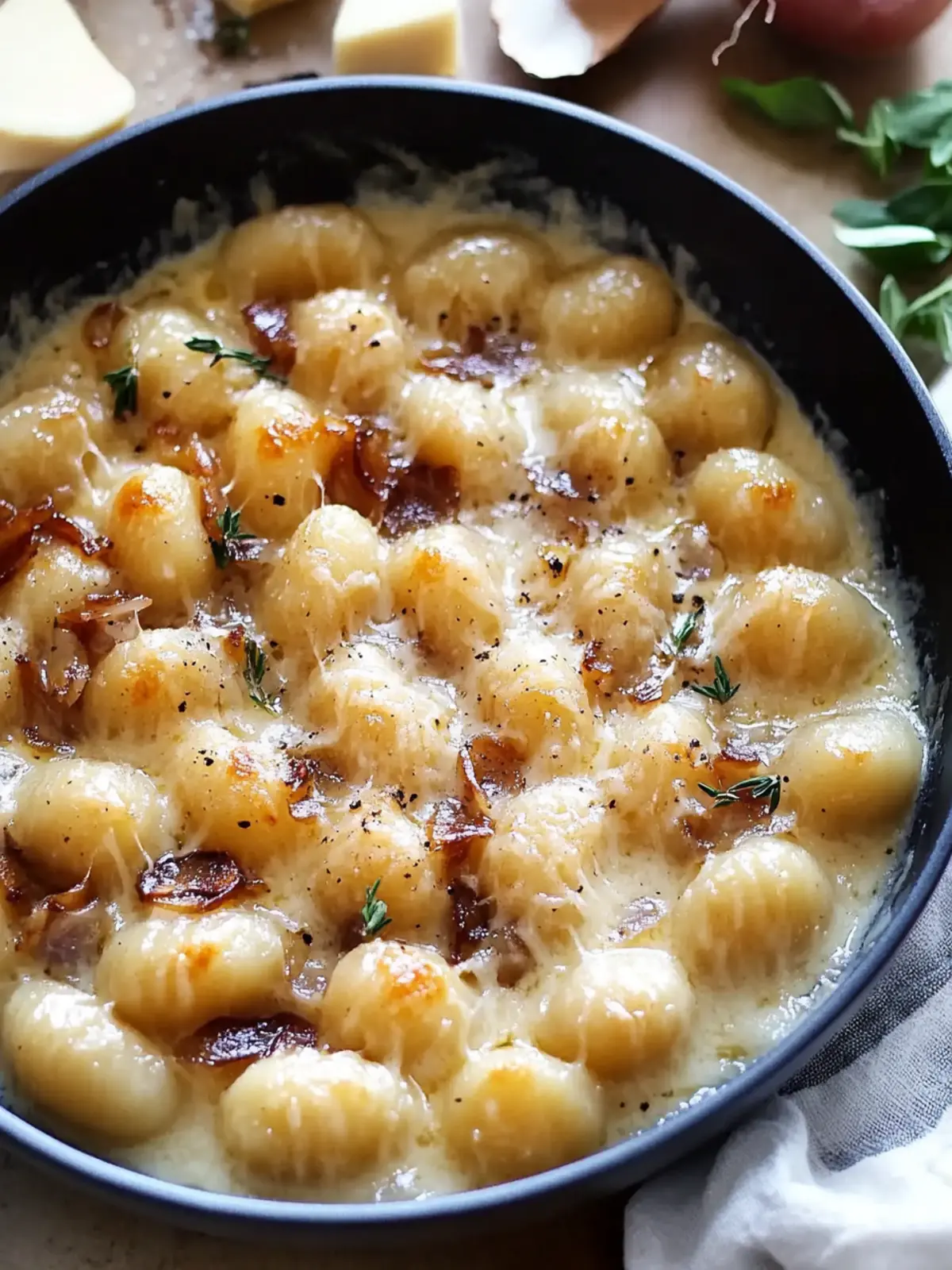 Buttery Gnocchi with Caramelized Onions and Gruyère Delight 2 Buttery Gnocchi With Caramelized Onions And Gruyère Bliss