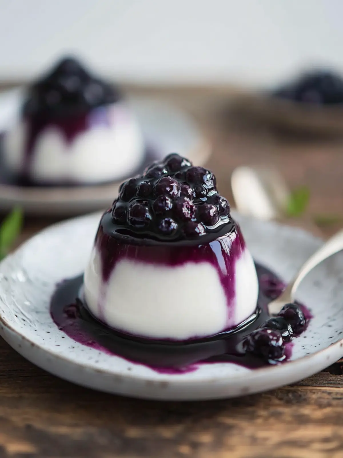 Decadent Coconut Panna Cotta with Blueberry Topping Delight 3 Coconut Panna Cotta with a Blueberry Topping
