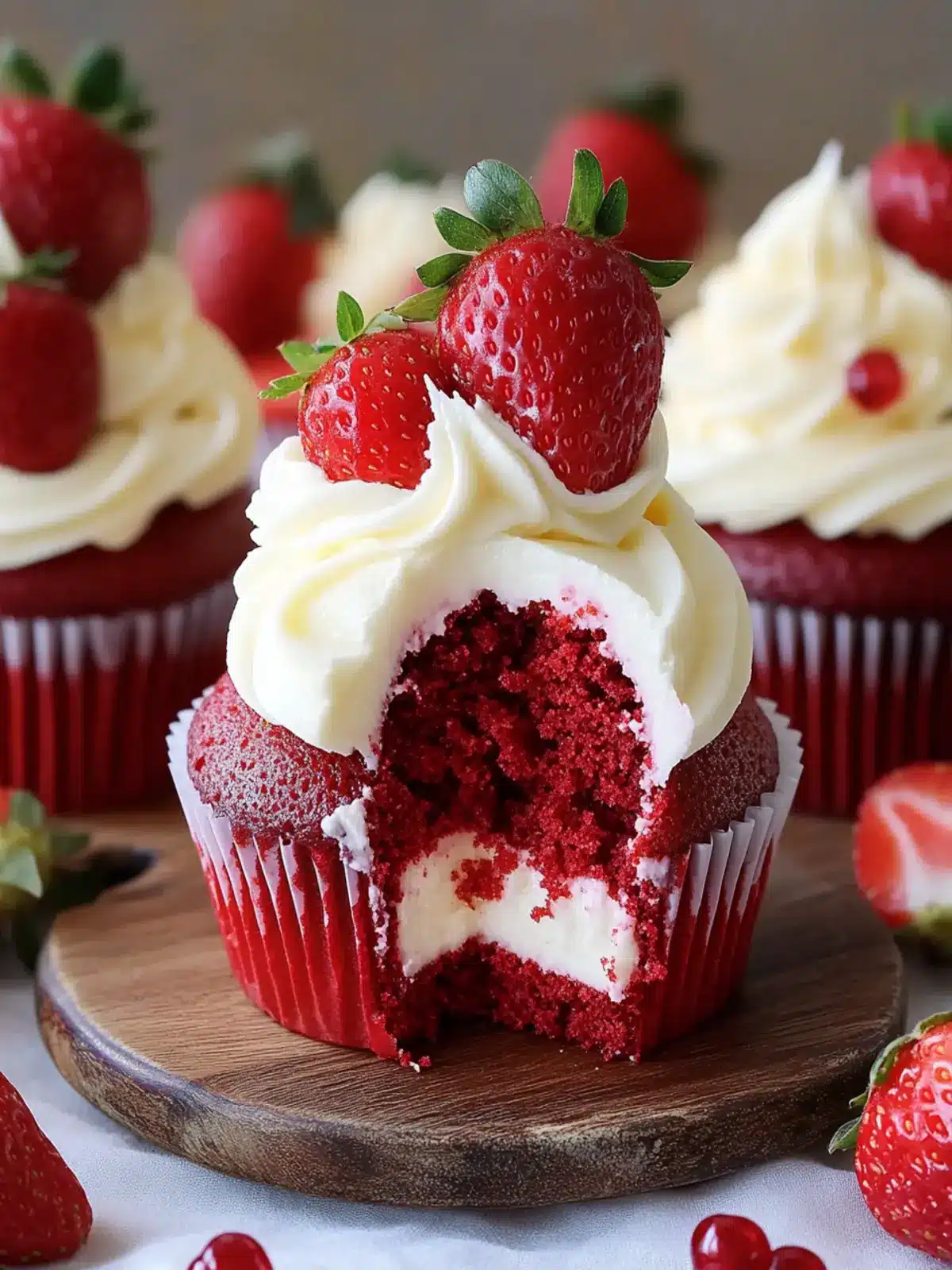 Strawberry Cheesecake Red Velvet Cupcakes You Can't Resist 2 Strawberry Cheesecake Red Velvet Cupcakes