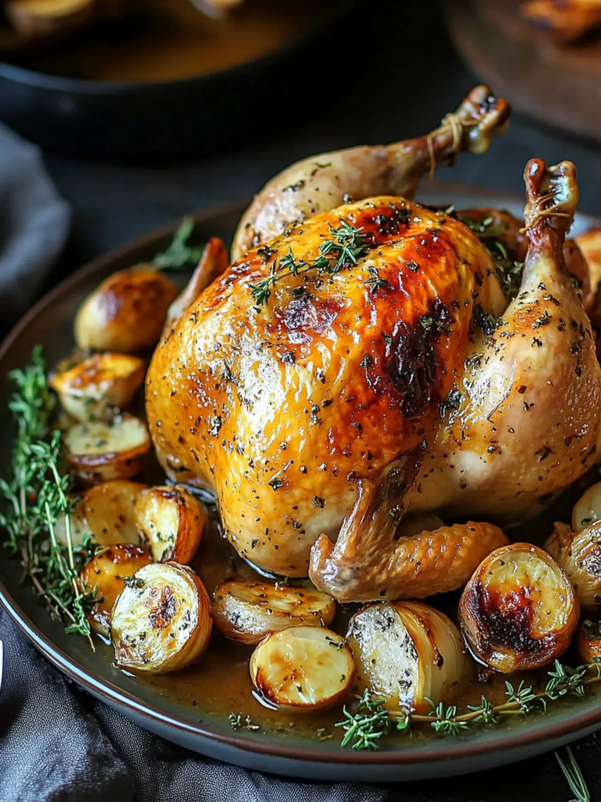 Savory Roast Chicken Dinner with Roasted Garlic Gravy Magic 2 Roast Chicken Dinner with Roasted Garlic Gravy
