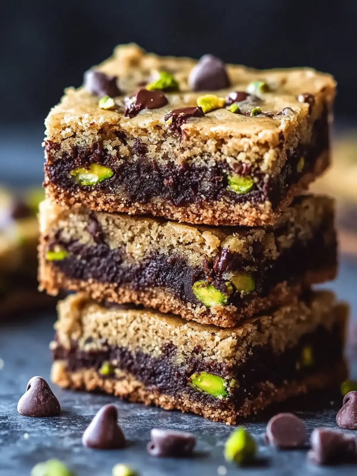 Indulge in Brown Butter Dubai Pistachio Chocolate Chip Cookie Bars 3 Brown Butter Dubai Pistachio Chocolate Chip Cookie Bars