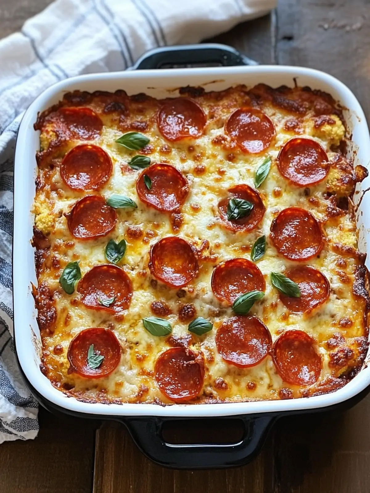 Delicious Cauliflower Pizza Casserole: Low-Carb Family Meal 3 Cauliflower Pizza Casserole