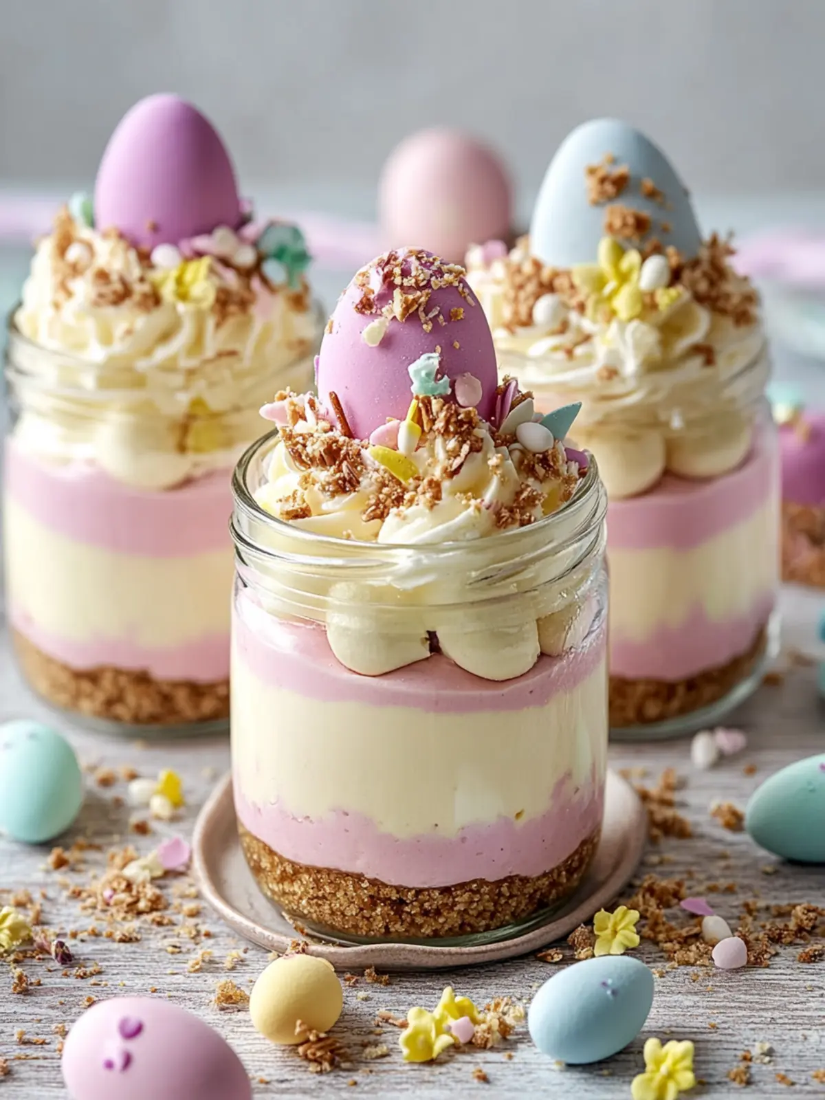 Easter Egg Cheesecake Jars: Delightful No-Bake Spring Treat 2 Easter Egg Cheesecake Jars