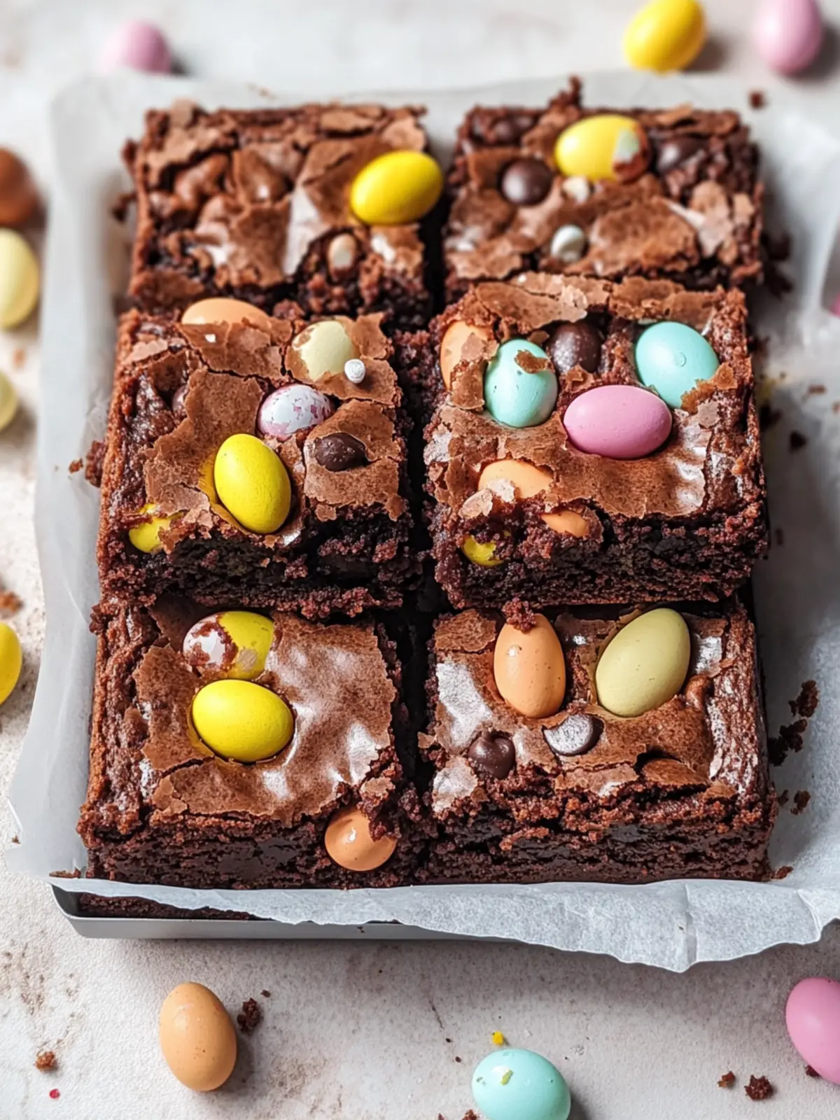 Fudgy Homemade Easter Brownies with Mini Eggs for Joyful Celebrations 2 Homemade Easter Brownies with Mini Eggs