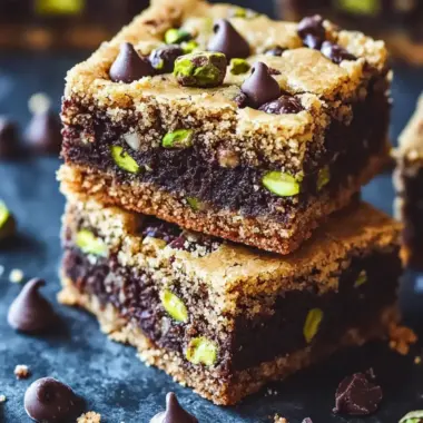 Indulge in Brown Butter Dubai Pistachio Chocolate Chip Cookie Bars 9 Brown Butter Dubai Pistachio Chocolate Chip Cookie Bars