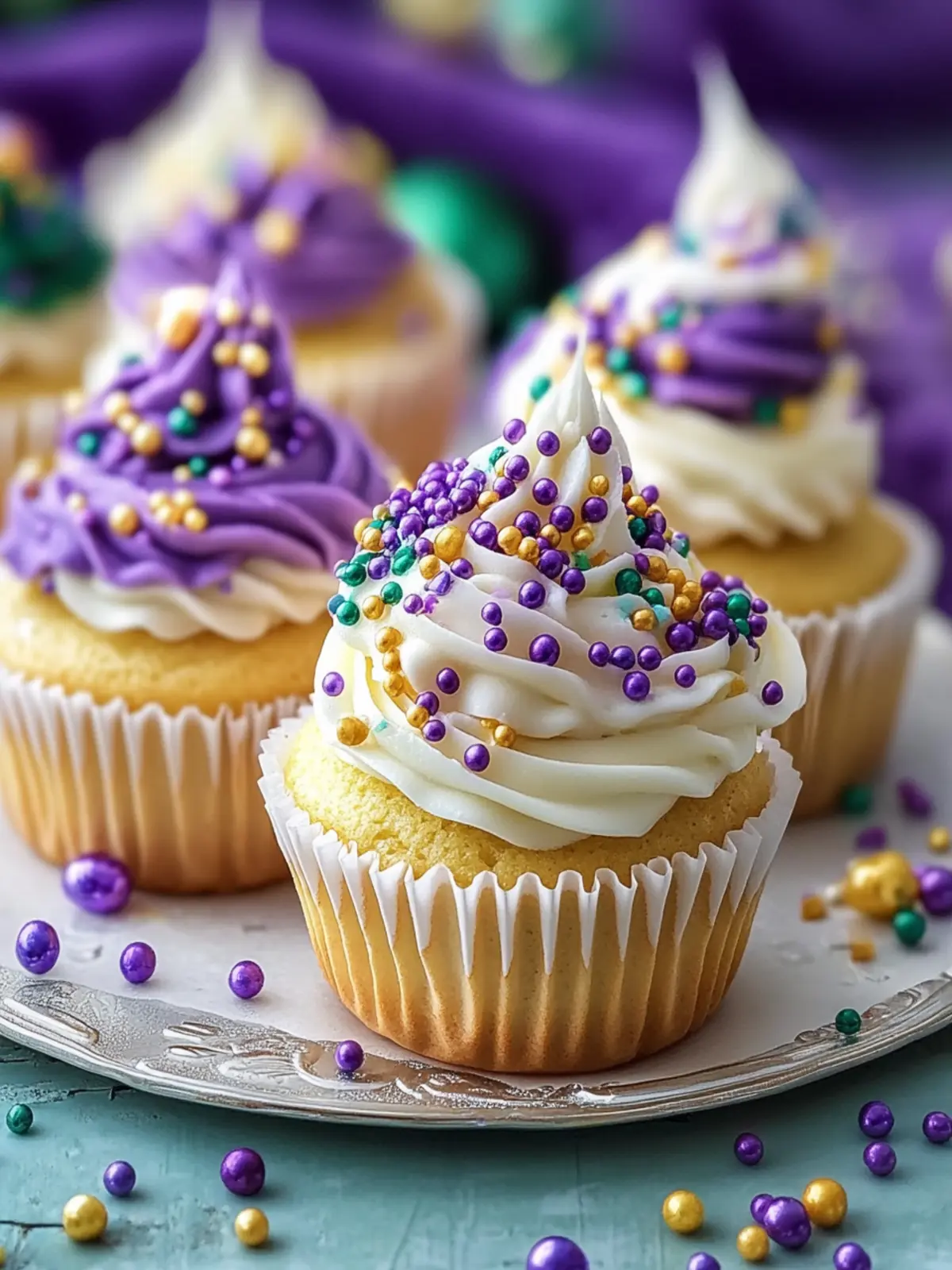 Decadent King Cake Cupcakes with Creamy Cinnamon Filling 2 King Cake Cupcakes