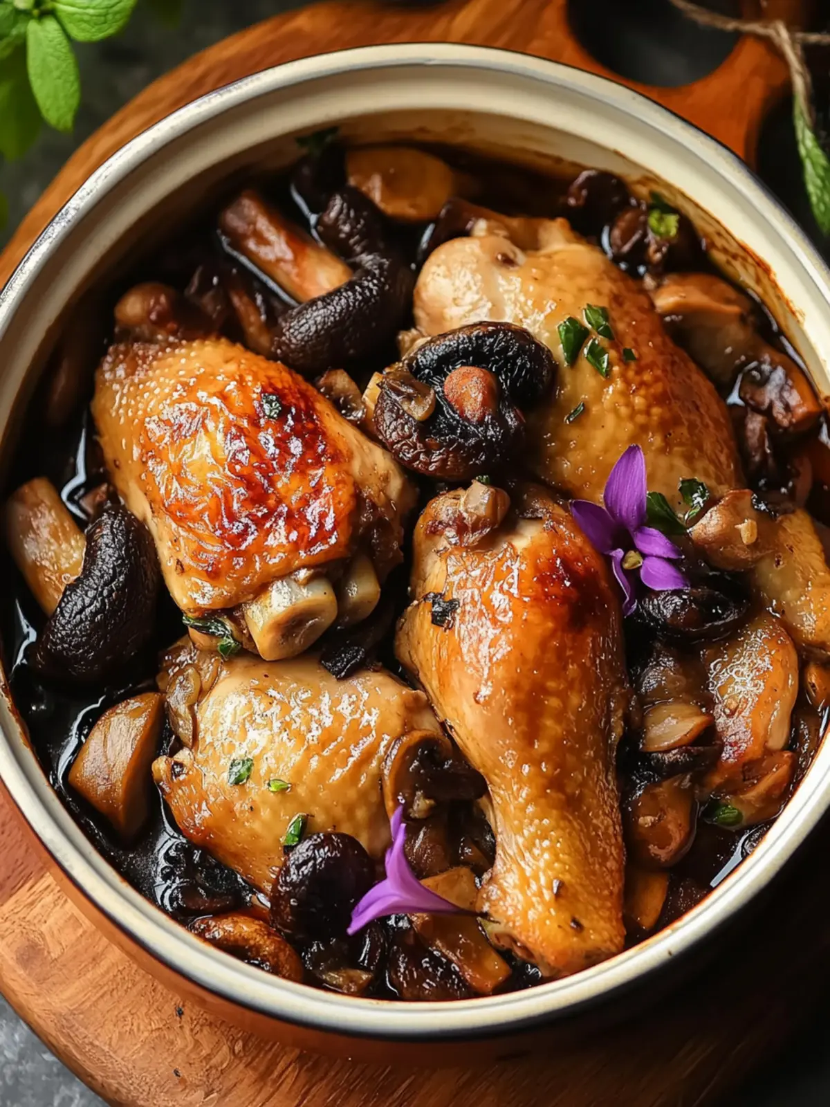 Savory Braised Chicken with Mushrooms & Lily Flowers Magic 2 Savory Braised Chicken with Mushrooms & Lily Flowers Delight