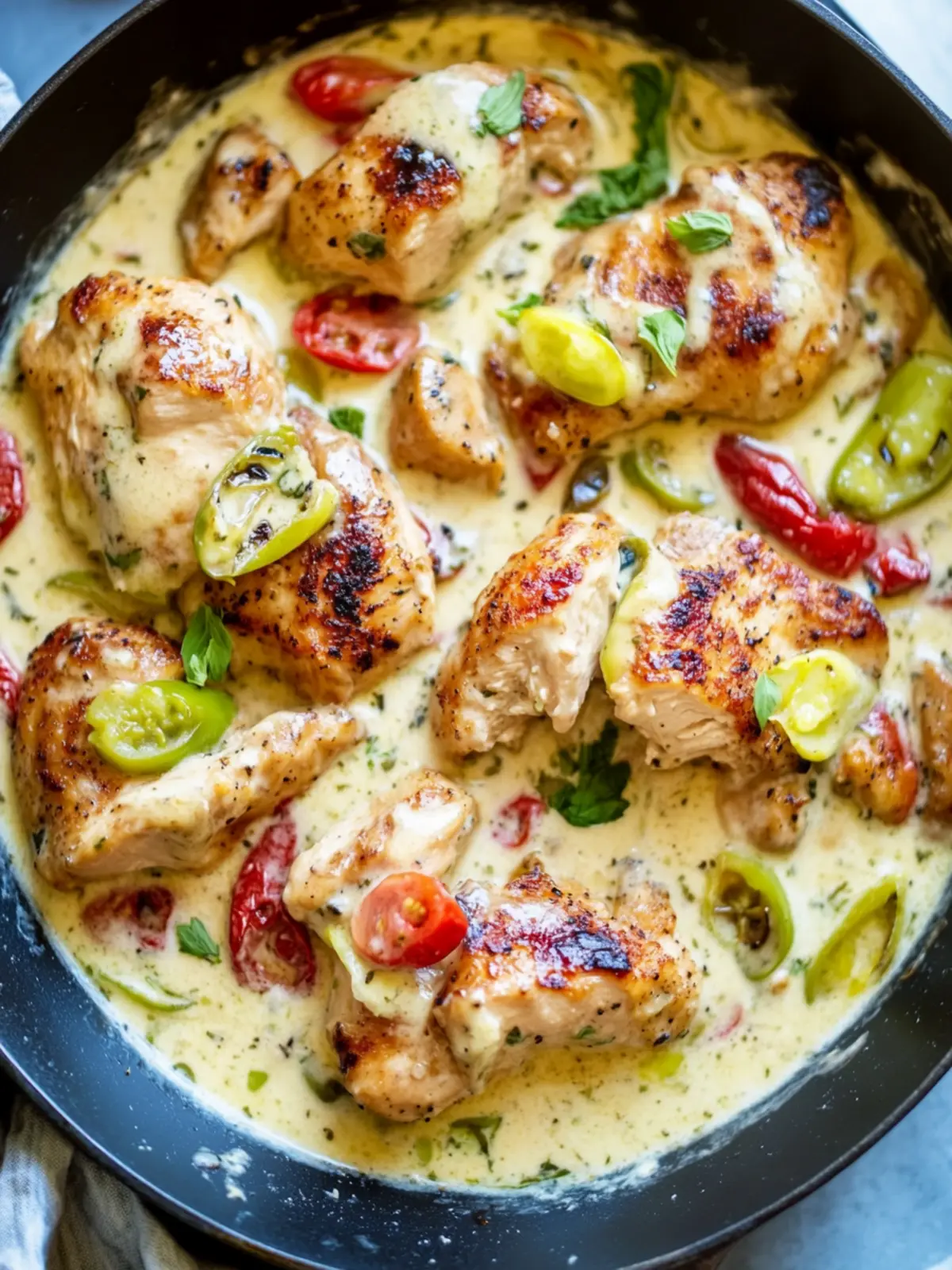 Creamy Pepperoncini Chicken Skillet: Quick Comfort in a Pan 4 Creamy Pepperoncini Chicken Skillet