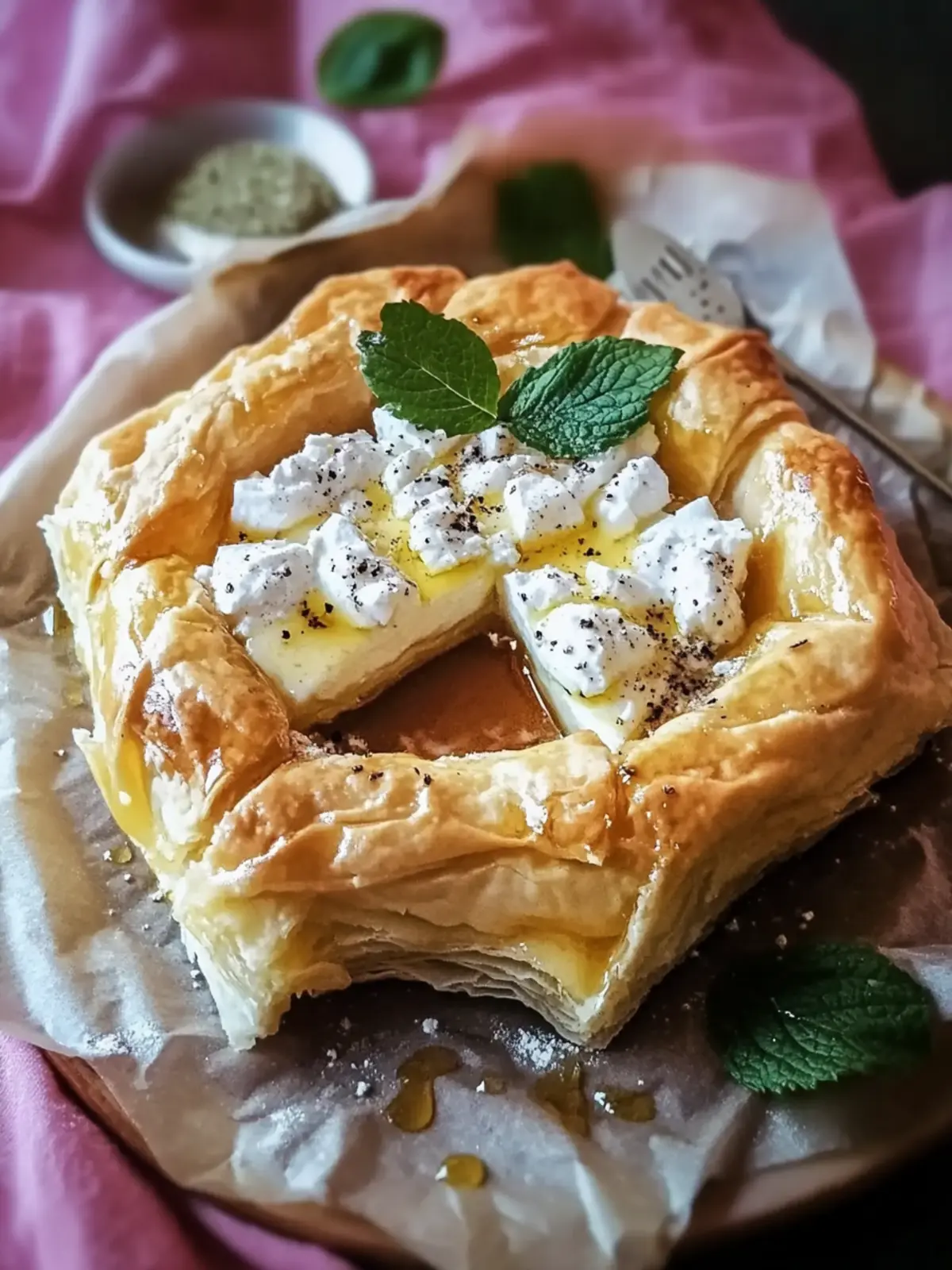 Delicious Greek Placenta Pastry with Feta and Honey Bliss at Home 3 Delicious Greek Placenta Pastry with Feta and Honey Bliss