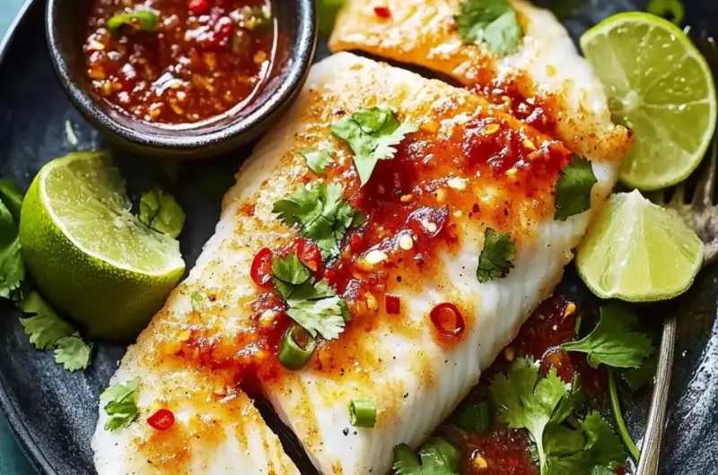 Easy Crispy White Fish Fillets with Tamarind Lime Chili Sauce