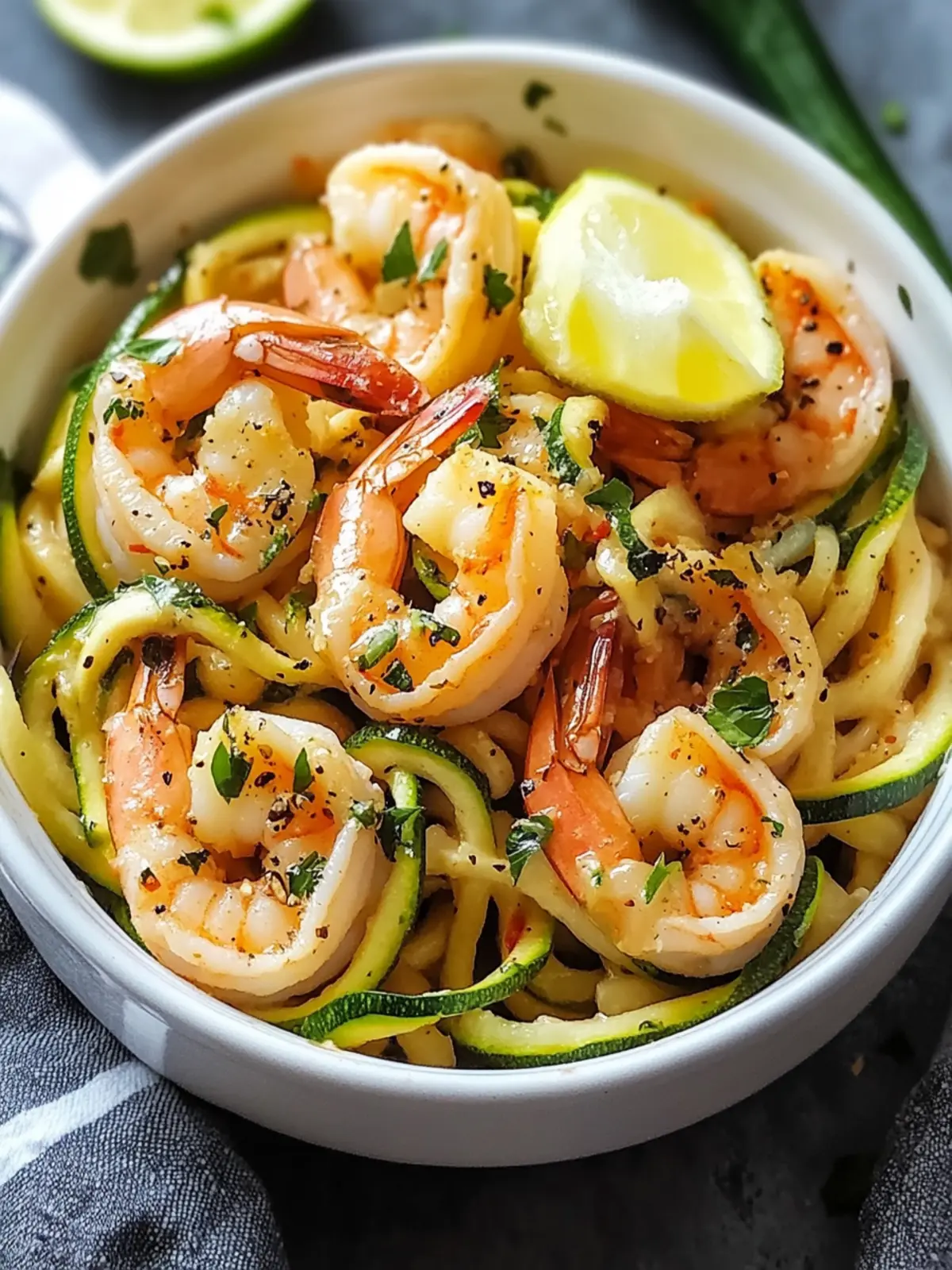 Fresh Garlic Butter Shrimp Scampi with Zucchini Noodles Bliss! 2 Fresh Garlic Butter Shrimp Scampi with Zucchini Noodles Bliss