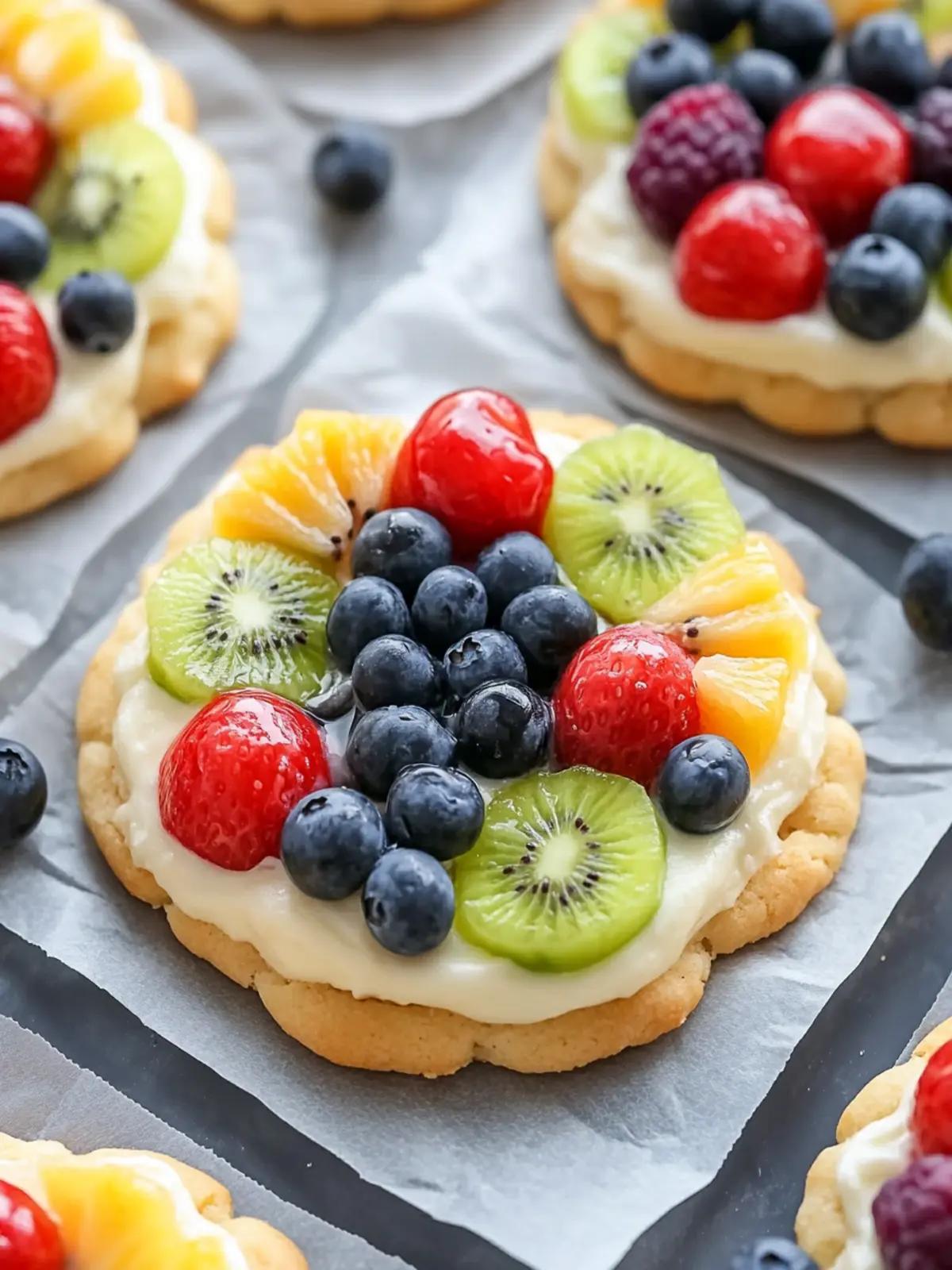 Delicious Fruit Pizza Cookies with Creamy Frosting Magic 3 Delicious Fruit Pizza Cookies with Creamy Frosting Delight