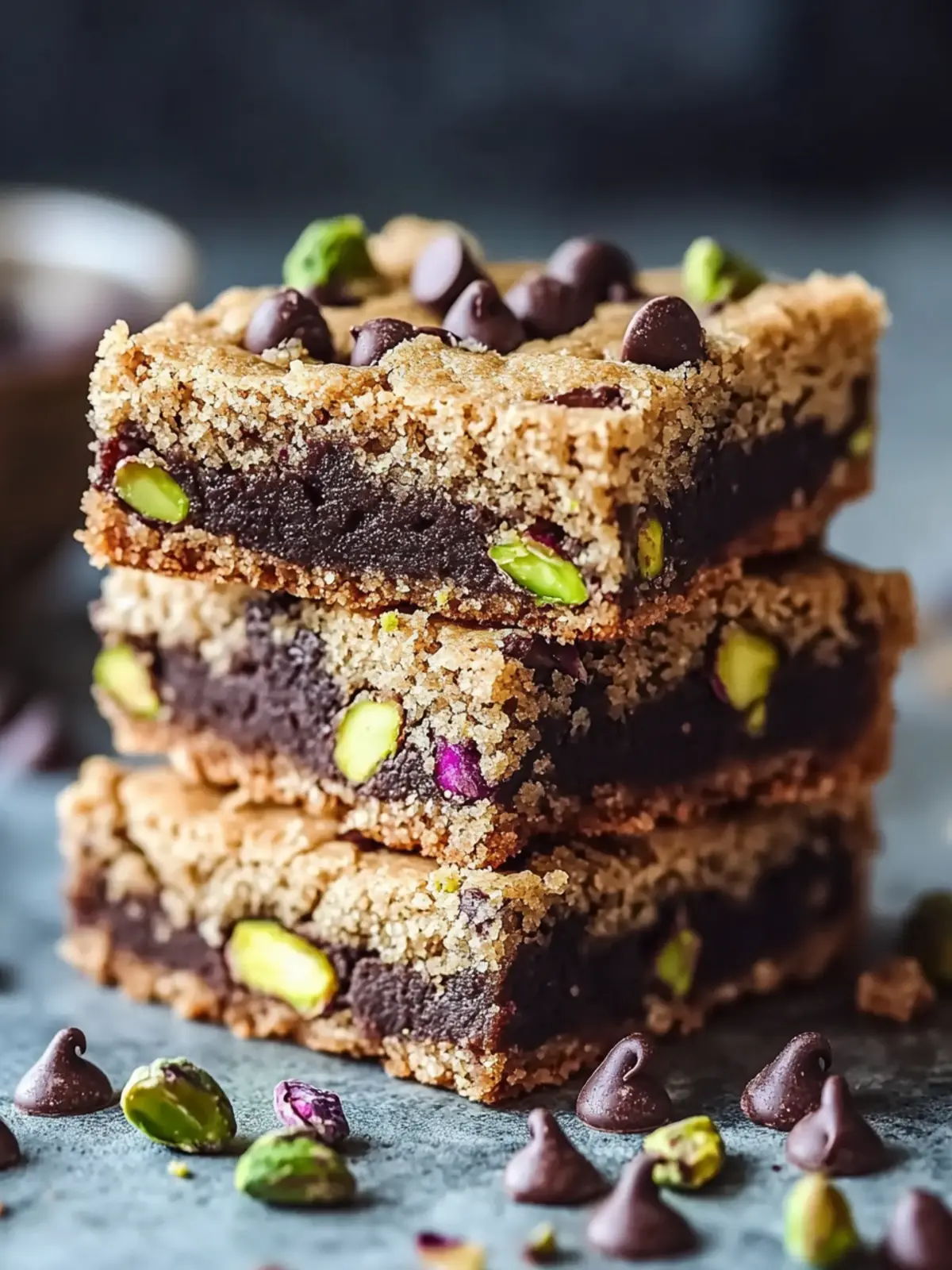 Indulge in Brown Butter Dubai Pistachio Chocolate Chip Cookie Bars 4 Brown Butter Dubai Pistachio Chocolate Chip Cookie Bars