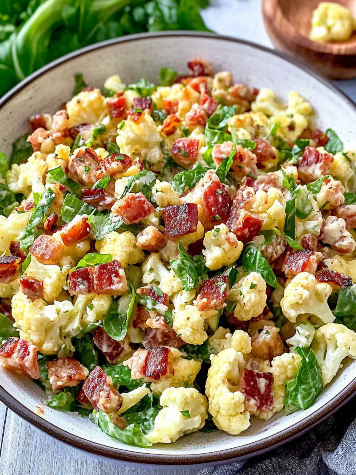 Delicious BLT Cauliflower Salad: Your New Low-Carb Favorite 2 BLT Cauliflower Salad