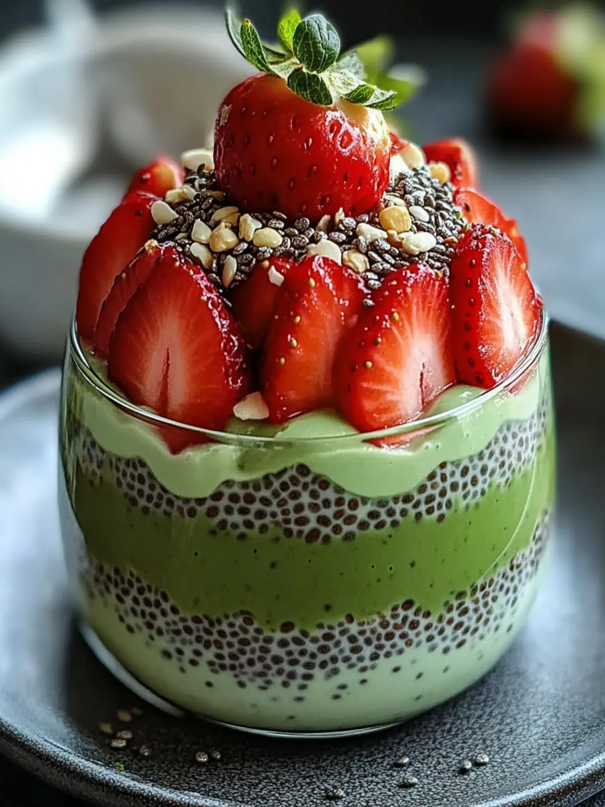Strawberry Matcha Layered Chia: A Vibrant Plant-Based Treat 2 Strawberry Matcha Layered Chia