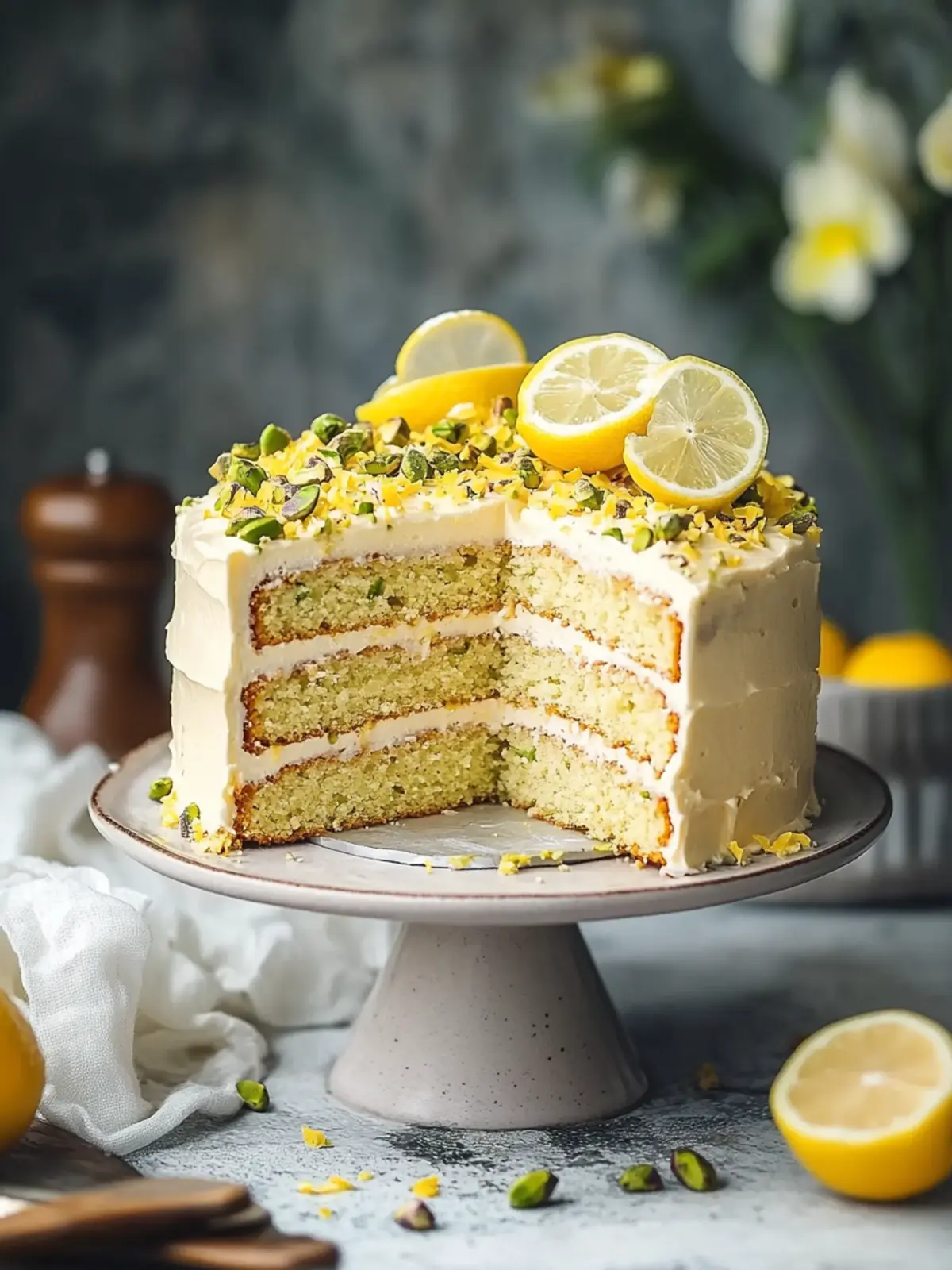 Moist Lemon Pistachio Cake Recipe That'll Brighten Your Day 2 Lemon Pistachio Cake