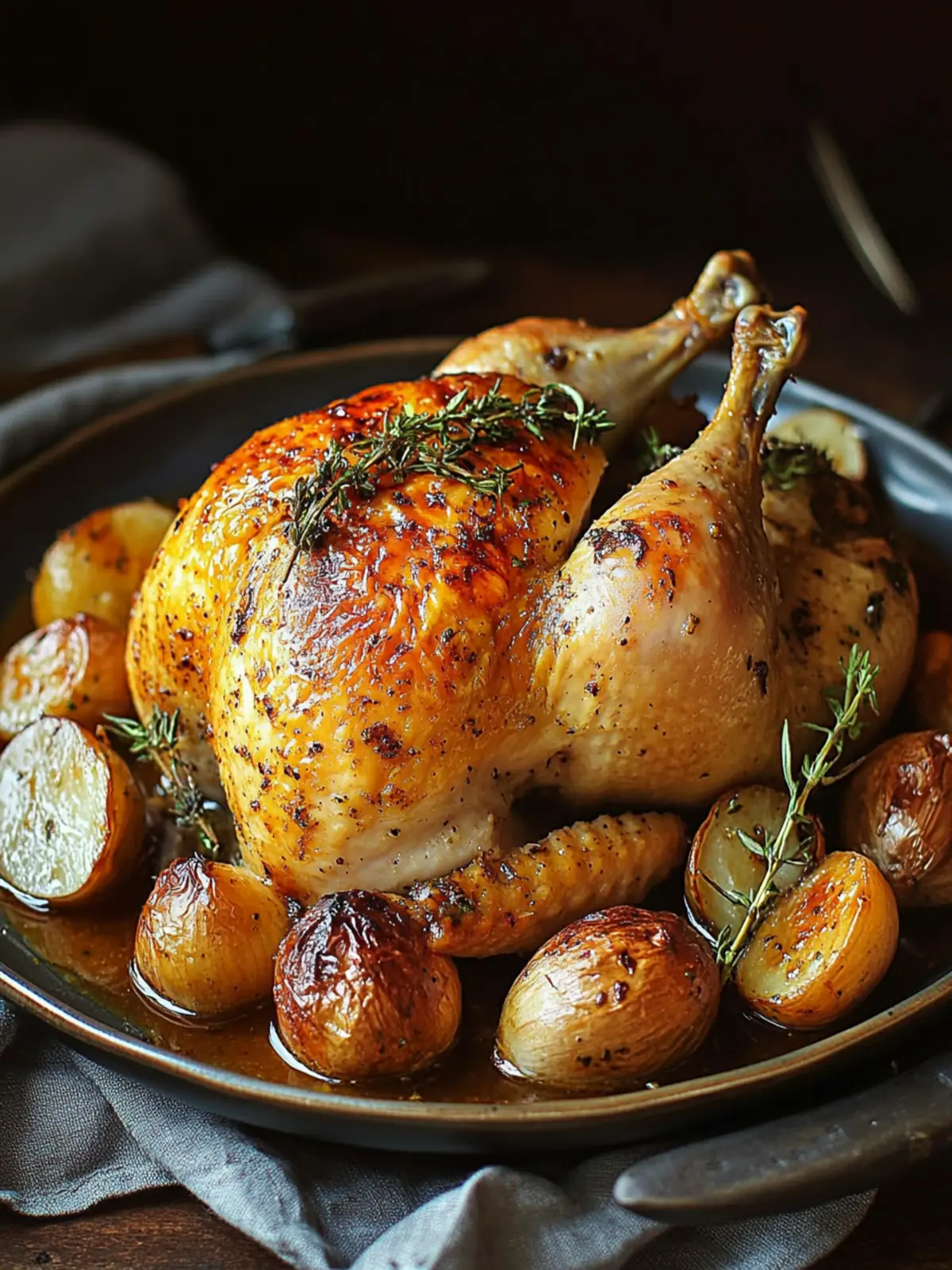 Savory Roast Chicken Dinner with Roasted Garlic Gravy Magic 3 Roast Chicken Dinner with Roasted Garlic Gravy