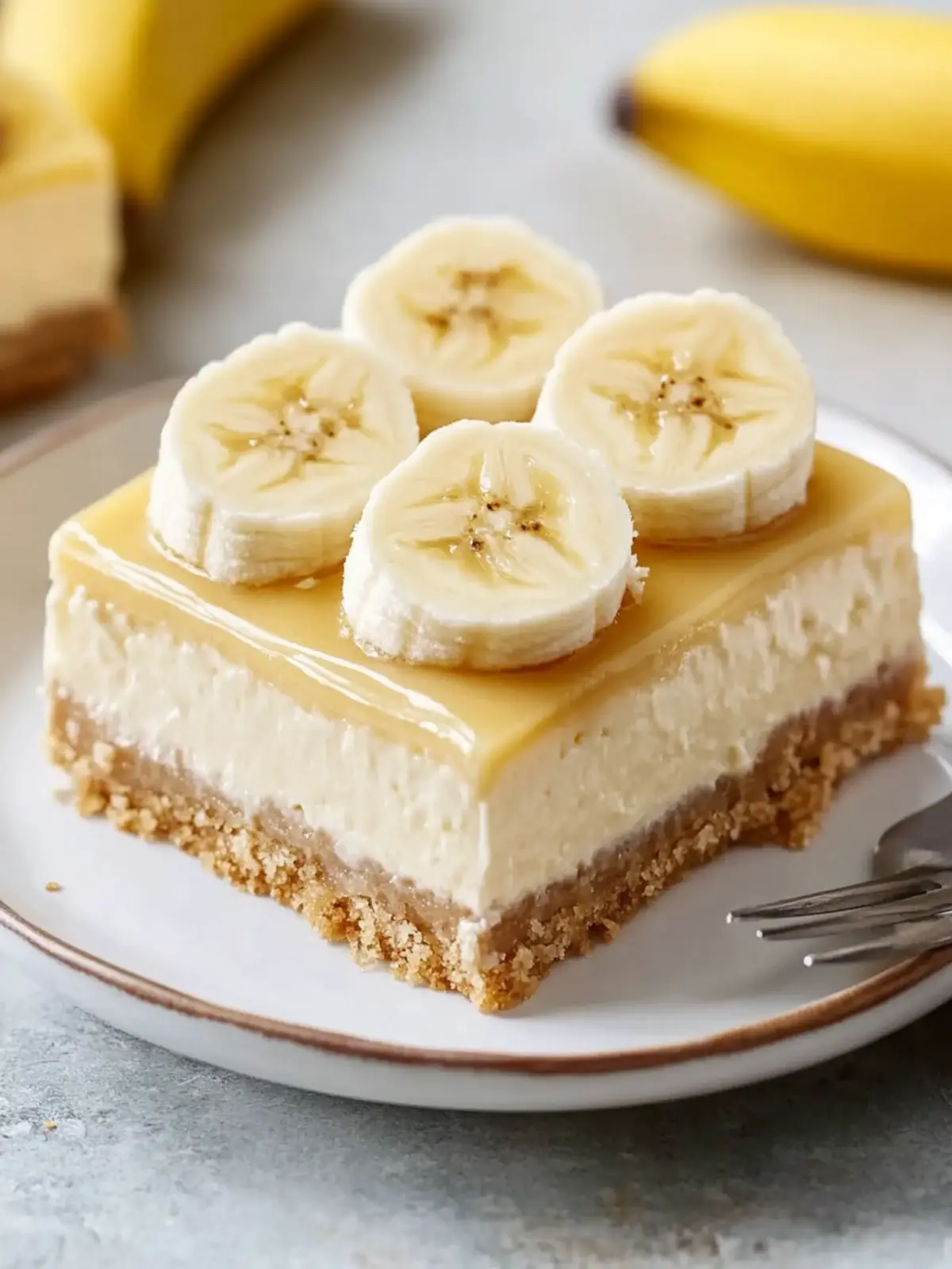 No-Bake Banana Cream Cheesecake Bars You Can’t Resist 3 Banana Cream Cheesecake Bars
