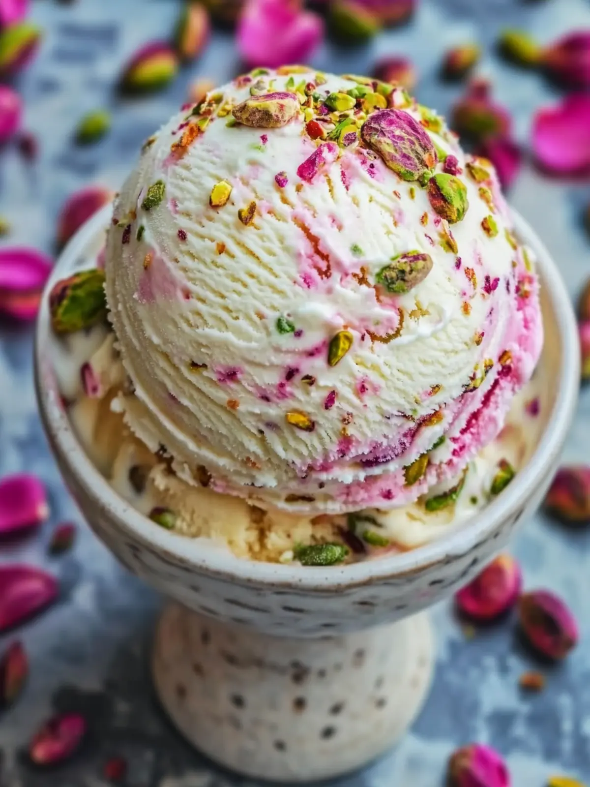 Rose Pistachio Cheesecake Ice Cream for an Elegant Dessert Delight 2 Rose Pistachio Cheesecake Ice Cream