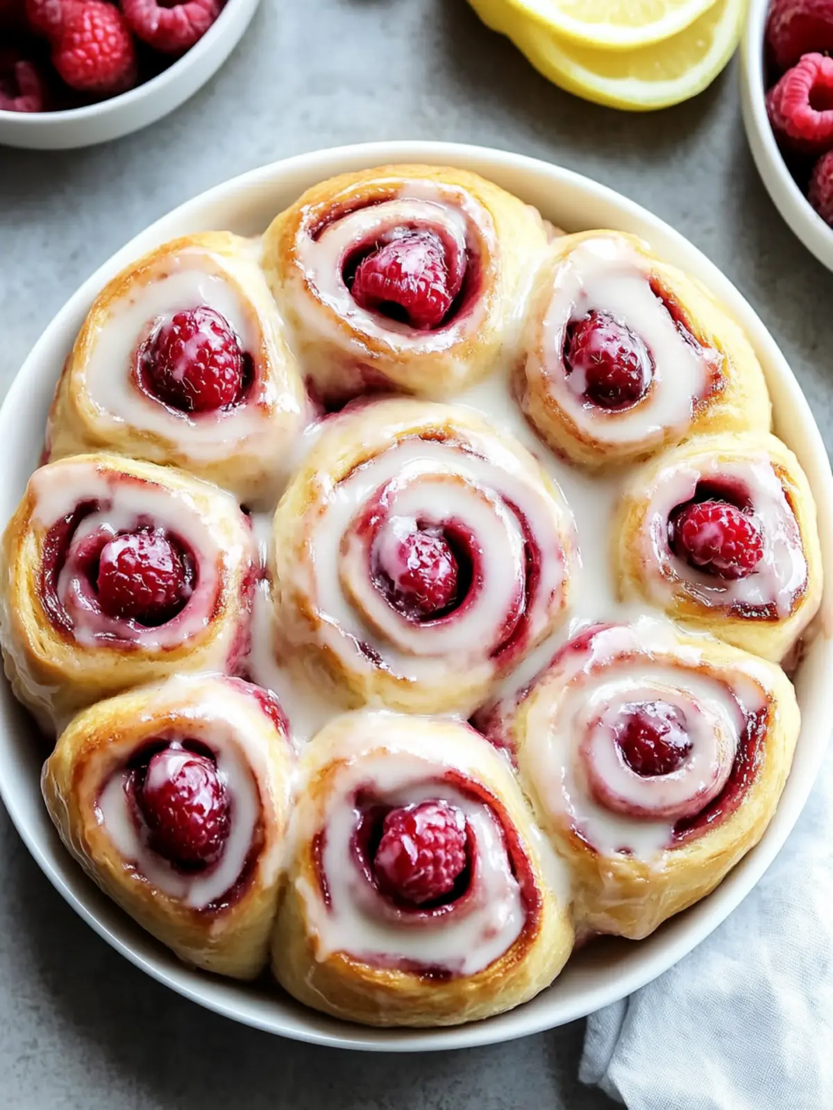 Raspberry Cinnamon Rolls with Lemon Glaze: A Refreshing Twist 3 Raspberry Cinnamon Rolls with Lemon Glaze