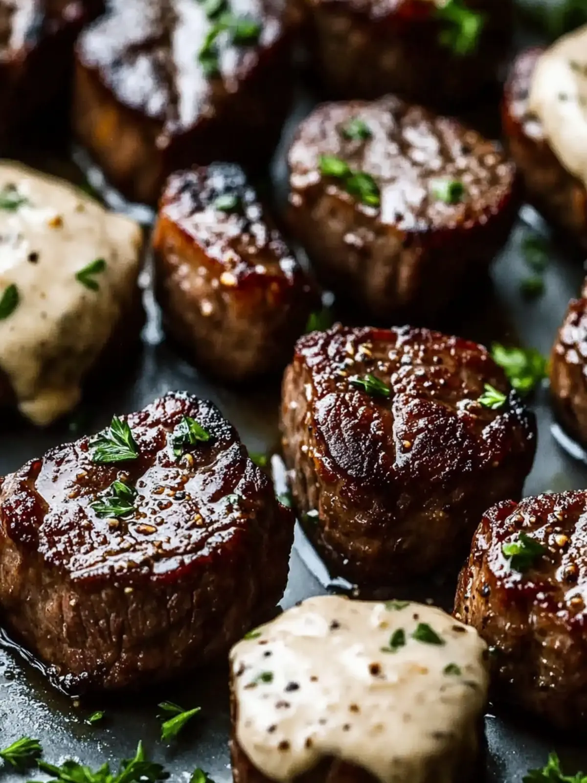 Savory Garlic Butter Steak Bites with Parmesan Cream Sauce 5 Garlic Butter Steak Bites with Parmesan Cream Sauce