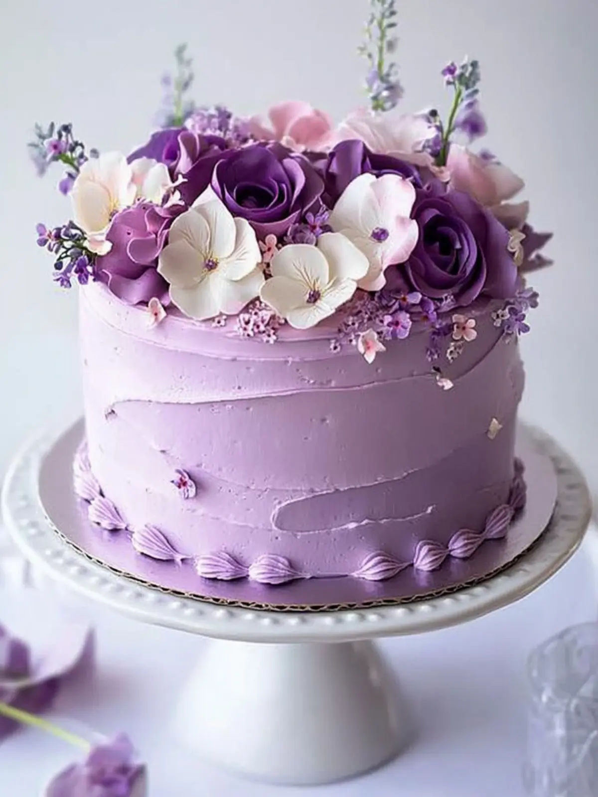 Stunning Purple Floral Cake to Wow Your Guests 4 Purple Floral Cake