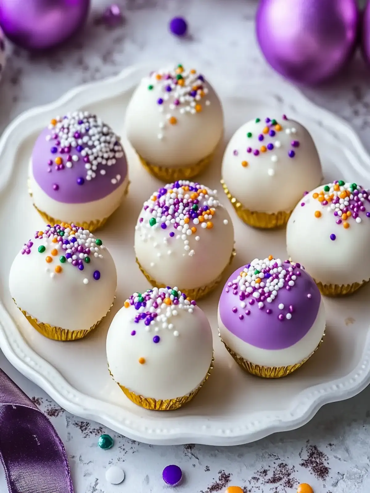 Delicious King Cake Oreo Balls – Easy No-Bake Mardi Gras Treat! 2 King Cake Oreo Balls