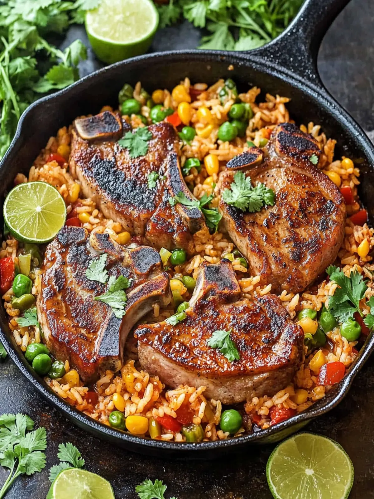 Tex-Mex Pork Chops and Rice Skillet: Dinner Made Easy 4 Tex-Mex Pork Chops and Rice Skillet