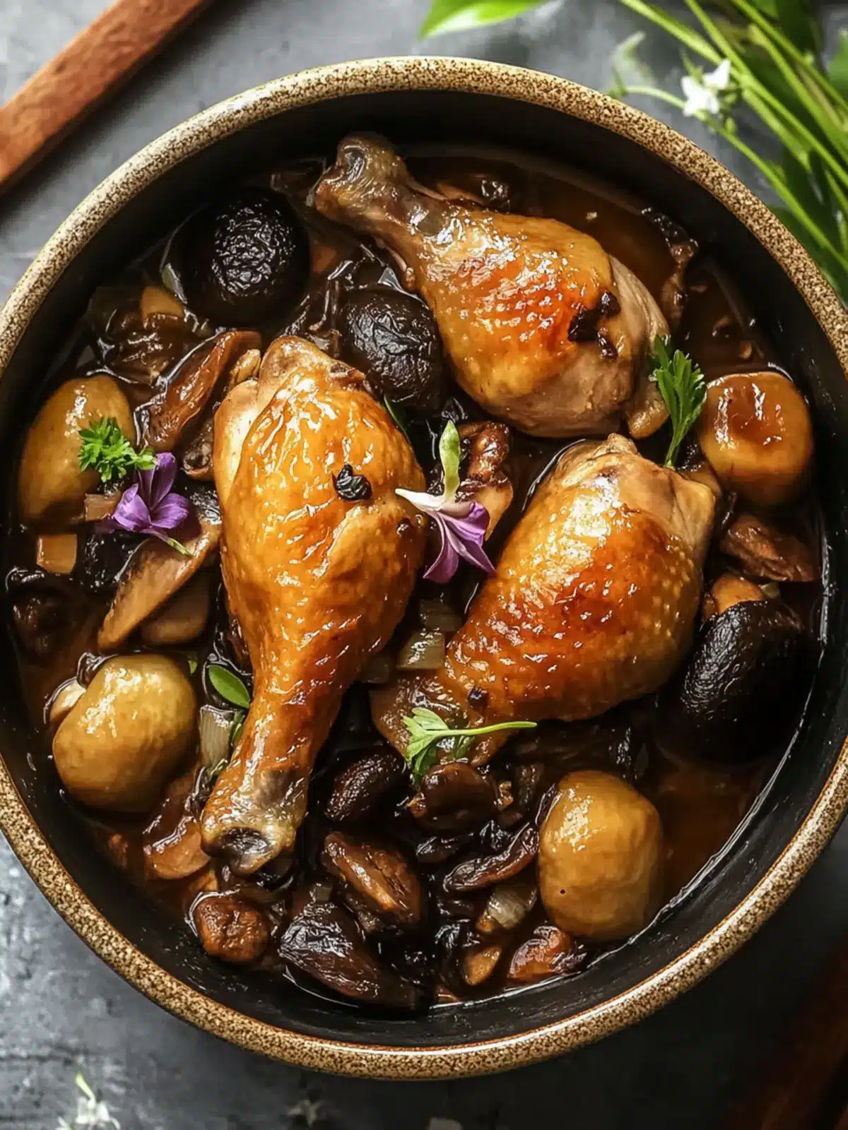 Savory Braised Chicken with Mushrooms & Lily Flowers Magic 4 Savory Braised Chicken with Mushrooms & Lily Flowers Delight