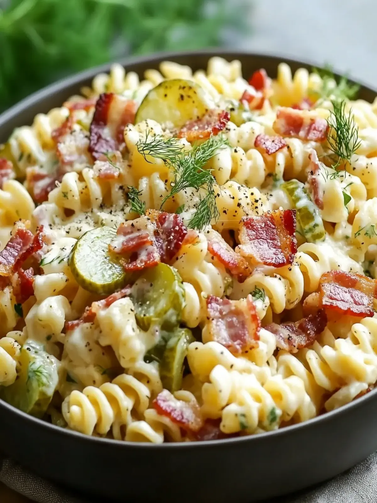 Dill Pickle Bacon Pasta Salad: A Summer Flavor Sensation 3 Dill Pickle Bacon Pasta Salad