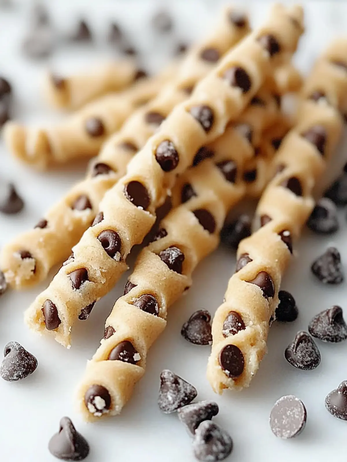Chocolate Chip Cookie Dough Twists: Fun, Chewy, and Delicious! 2 Chocolate Chip Cookie Dough Twists