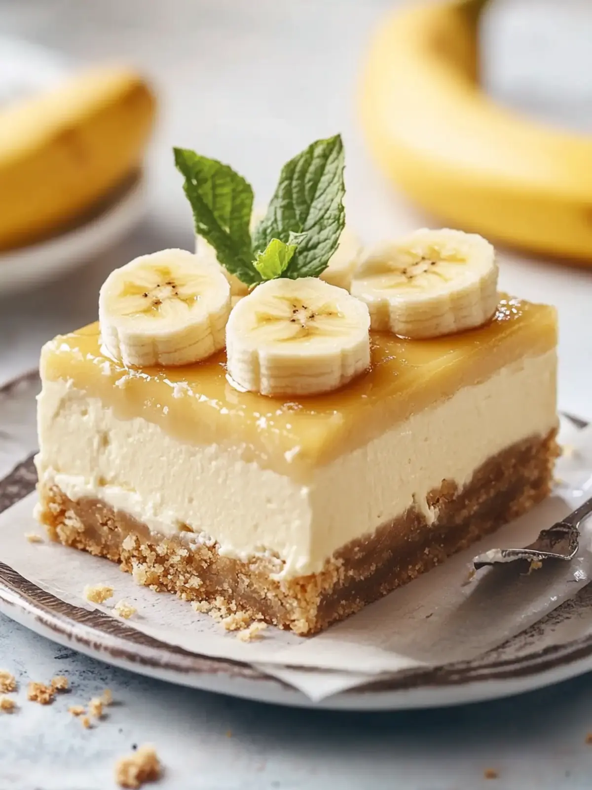 No-Bake Banana Cream Cheesecake Bars You Can’t Resist 4 Banana Cream Cheesecake Bars