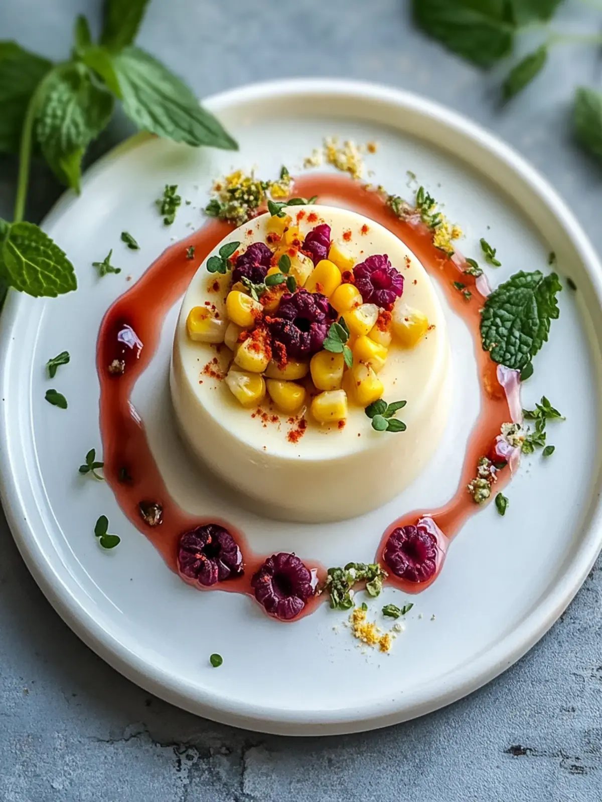 Savory Roasted Corn Panna Cotta with a Zesty Twist 2 Savory Roasted Corn Panna Cotta