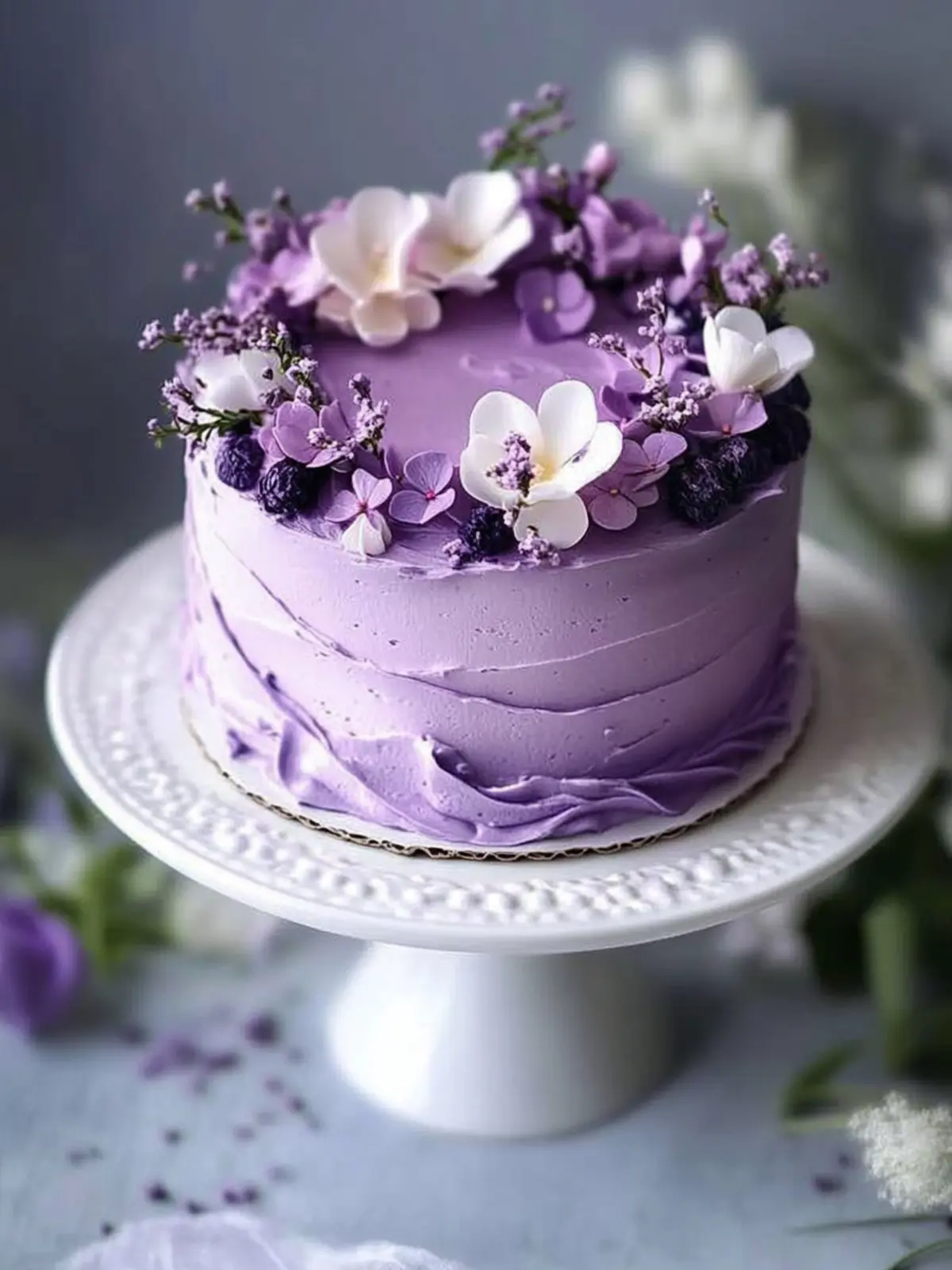 Stunning Purple Floral Cake to Wow Your Guests 3 Purple Floral Cake