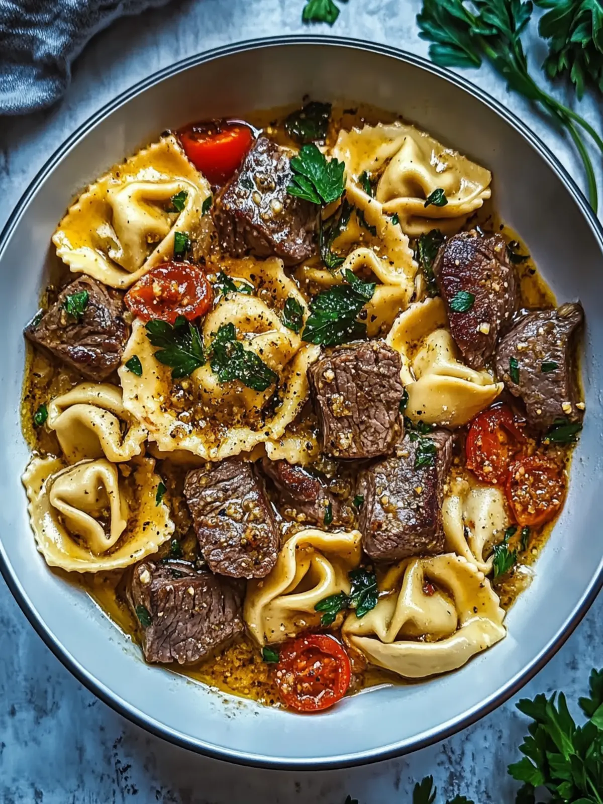 Garlic Steak Tortellini: A Creamy Dream Dinner in 30 Minutes 4 Garlic Steak Tortellini