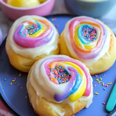 Lemon Cream Cheese Rainbow Sweet Rolls: Delightful Fluffy Treats 10 Lemon Cream Cheese Rainbow Sweet Rolls