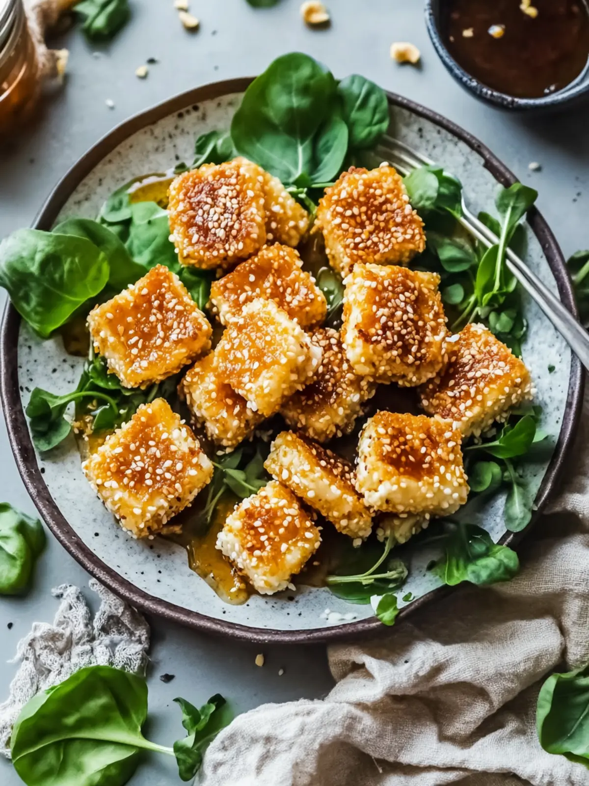 Crispy Fried Feta With Honey And Sesame: A Sweet Savory Delight 4 Crispy Fried Feta With Honey And Sesame