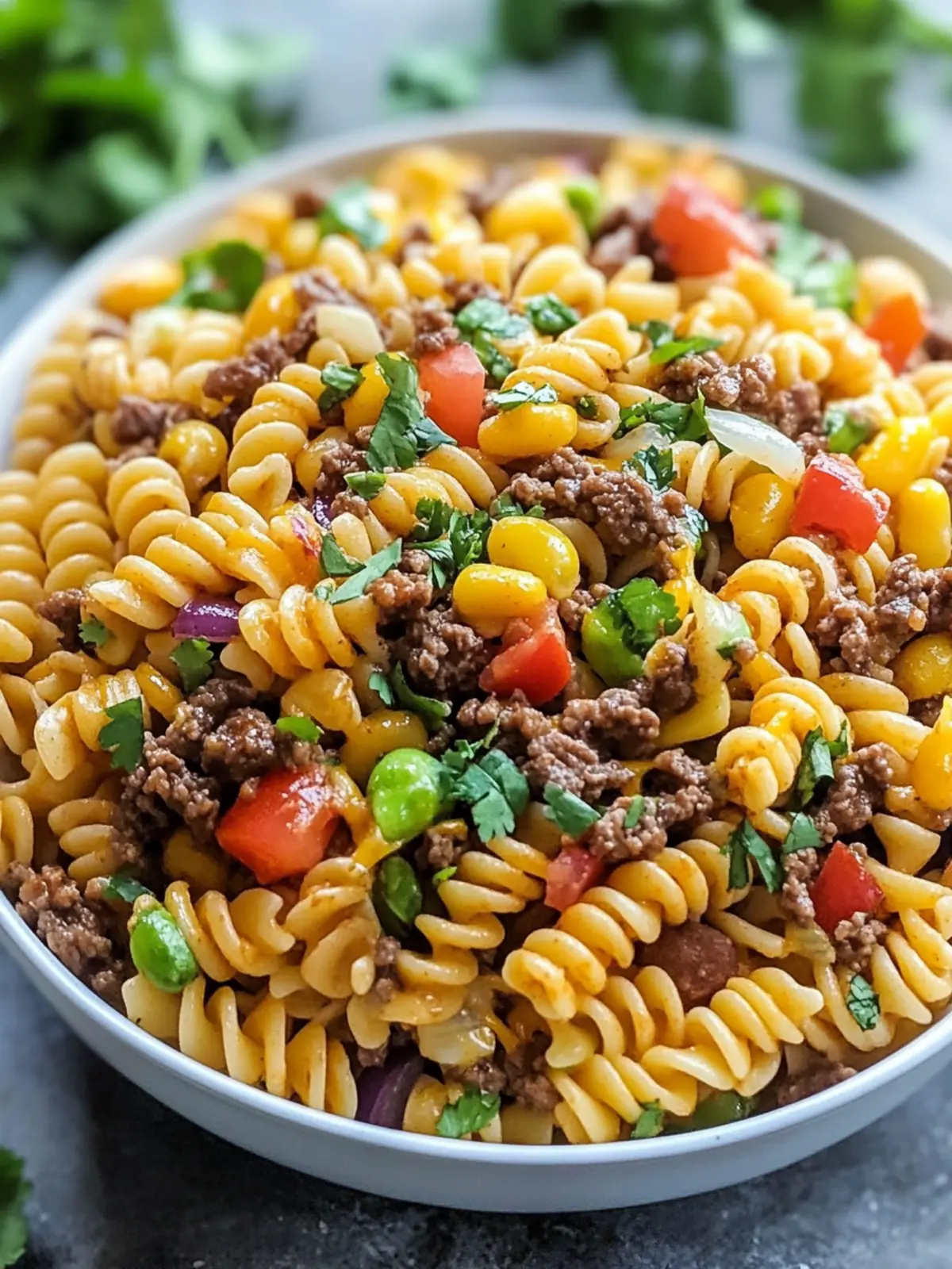 Beef Taco Pasta Salad: A Flavor-Packed Family Favorite! 2 Beef Taco Pasta Salad