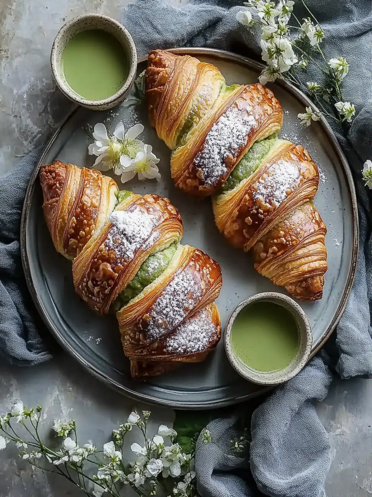 Easy Matcha Croissants with Almond Filling for a Cozy Brunch 2 Easy Matcha Croissants